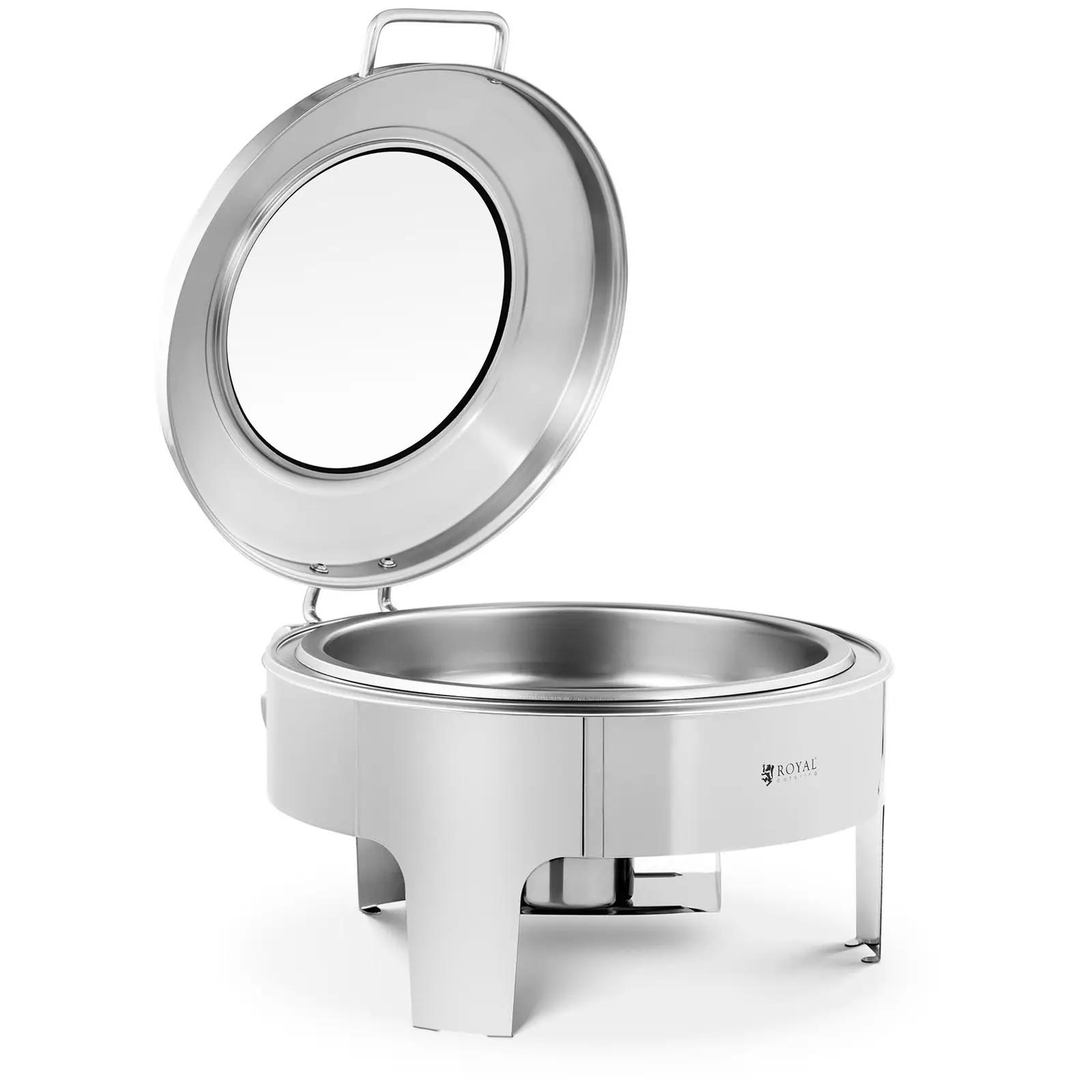 Chafing Dish - Round - Royal Catering - 5.8 L - 1 Fuel Cell - Viewing Window