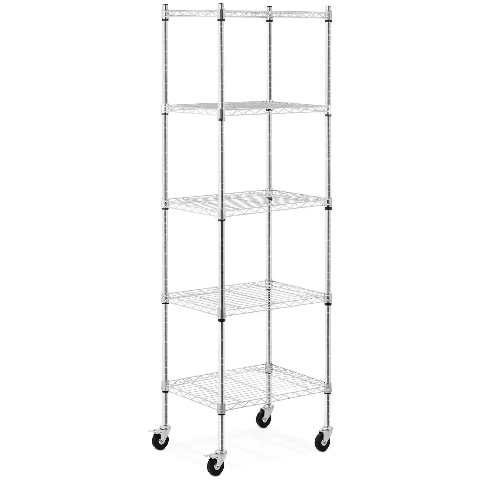 Metal shelf - 60 x 45 x 190 cm - 50 kg - 4 castors - Royal Catering