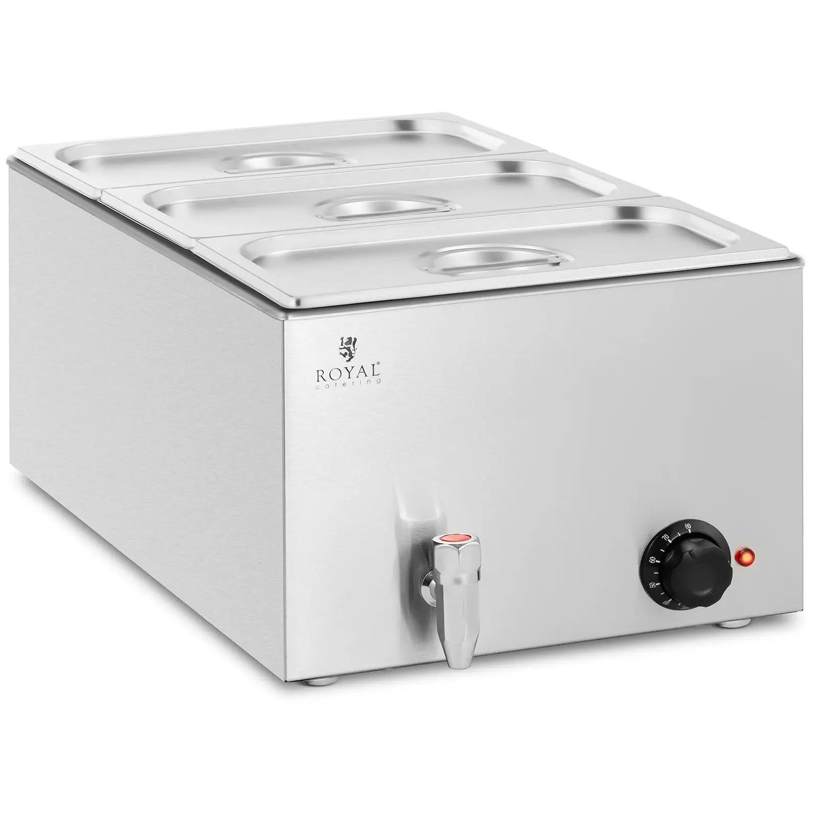 Bain-Marie - 600 W - 3 GN 1/3 - drain tap