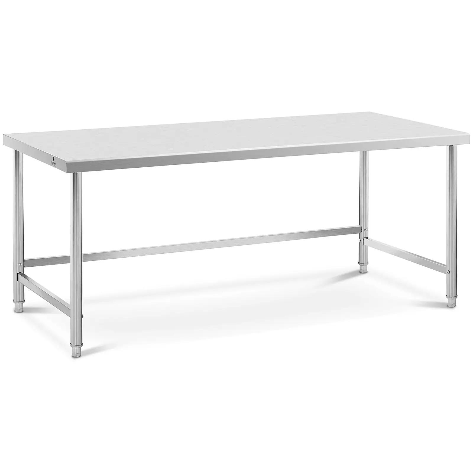 Stainless Steel Table - 200 X 90 Cm - 100 Kg Load Capacity - Royal Catering