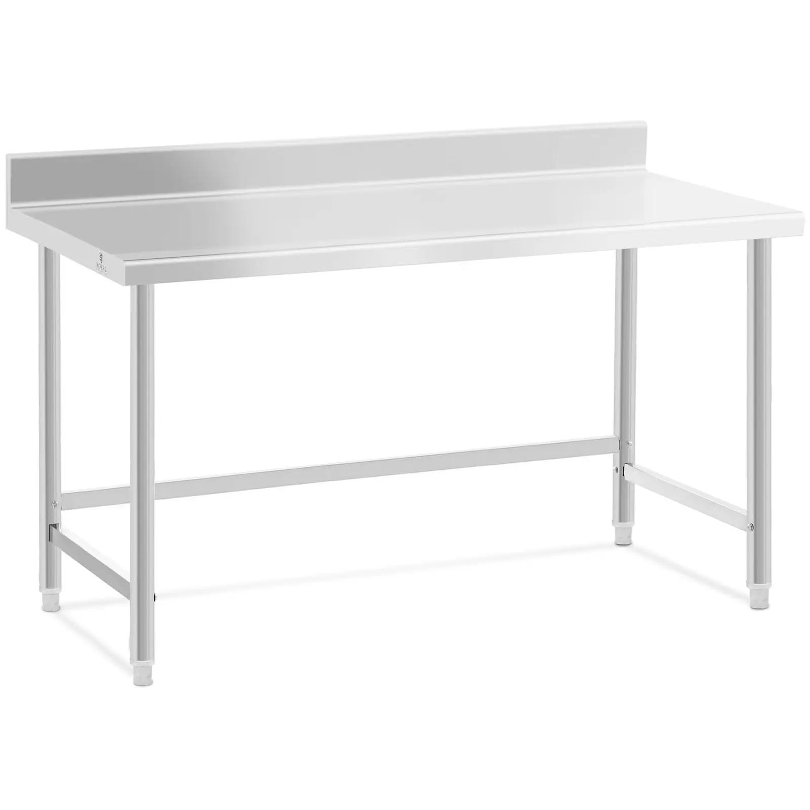 Stainless Steel Table - 150 X 70 Cm - Backsplash - 93 Kg Load Capacity - Royal Catering