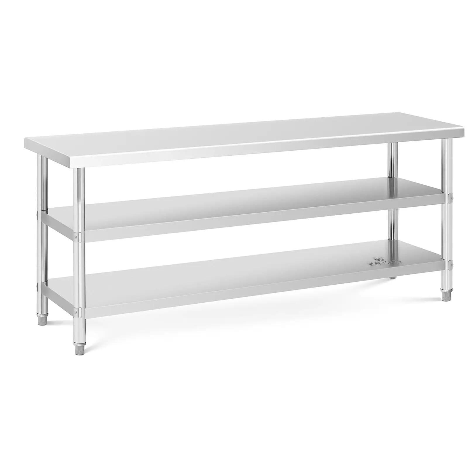 Stainless steel table - 200 x 60 x 5 cm - 231 kg - 2 shelves - Royal Catering