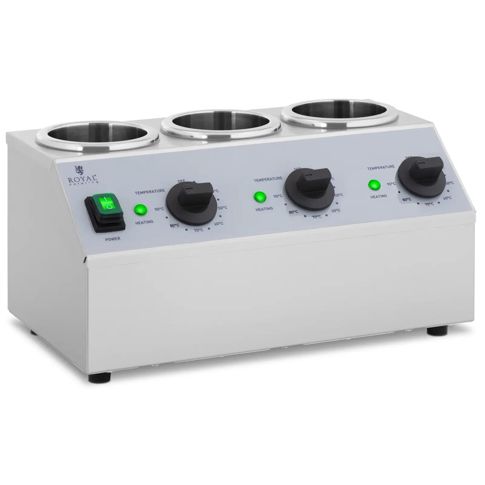 Sauce Warmer - 3 X 1 L - Top Control Panel - Royal Catering