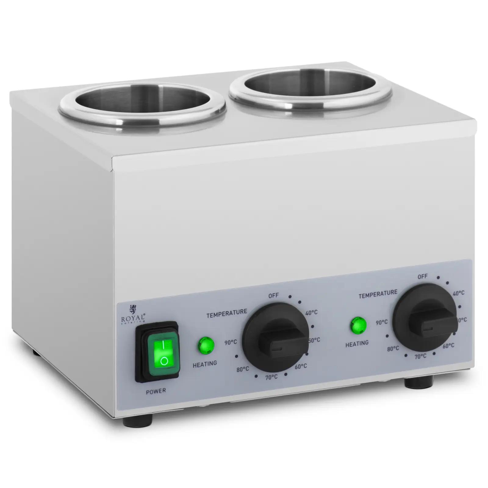 Sauce Warmer - 2 x 1 L - Control panel at the bottom - Royal Catering