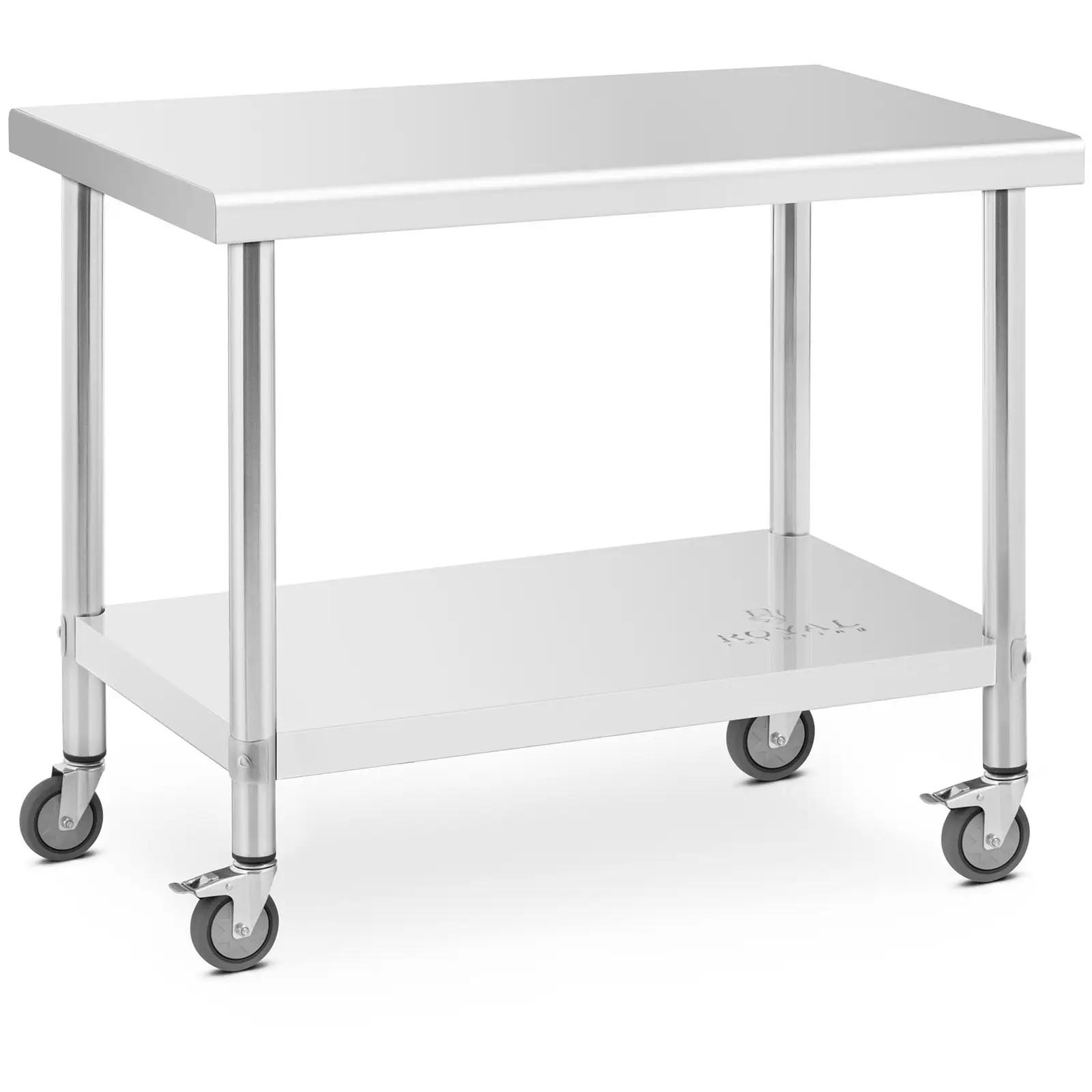 Wheeled Work Bench - 60 X 100 Cm - 155 Kg Load Capacity - Royal Catering