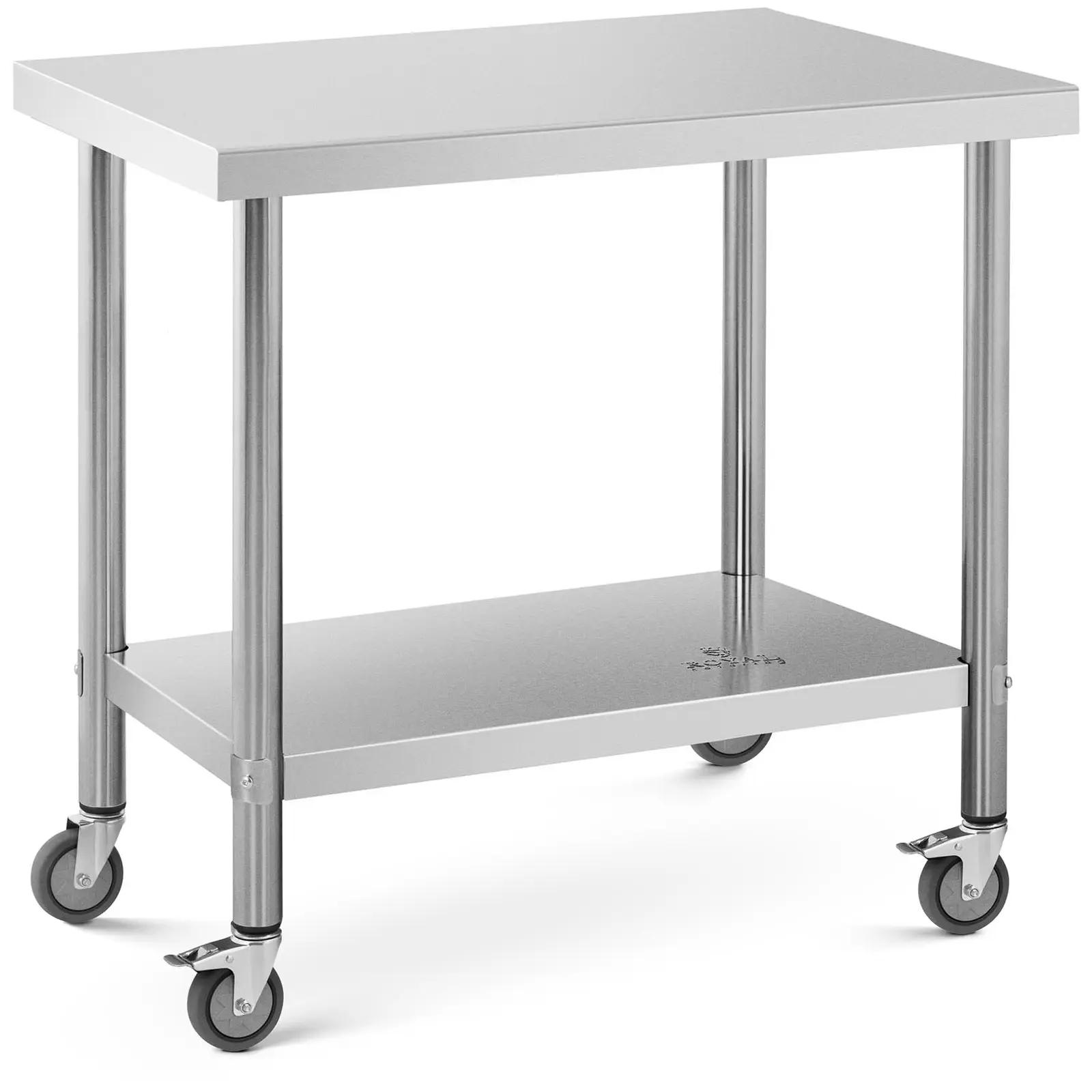 Wheeled Work Bench - 60 X 90 Cm - 145 Kg Load Capacity - Royal Catering