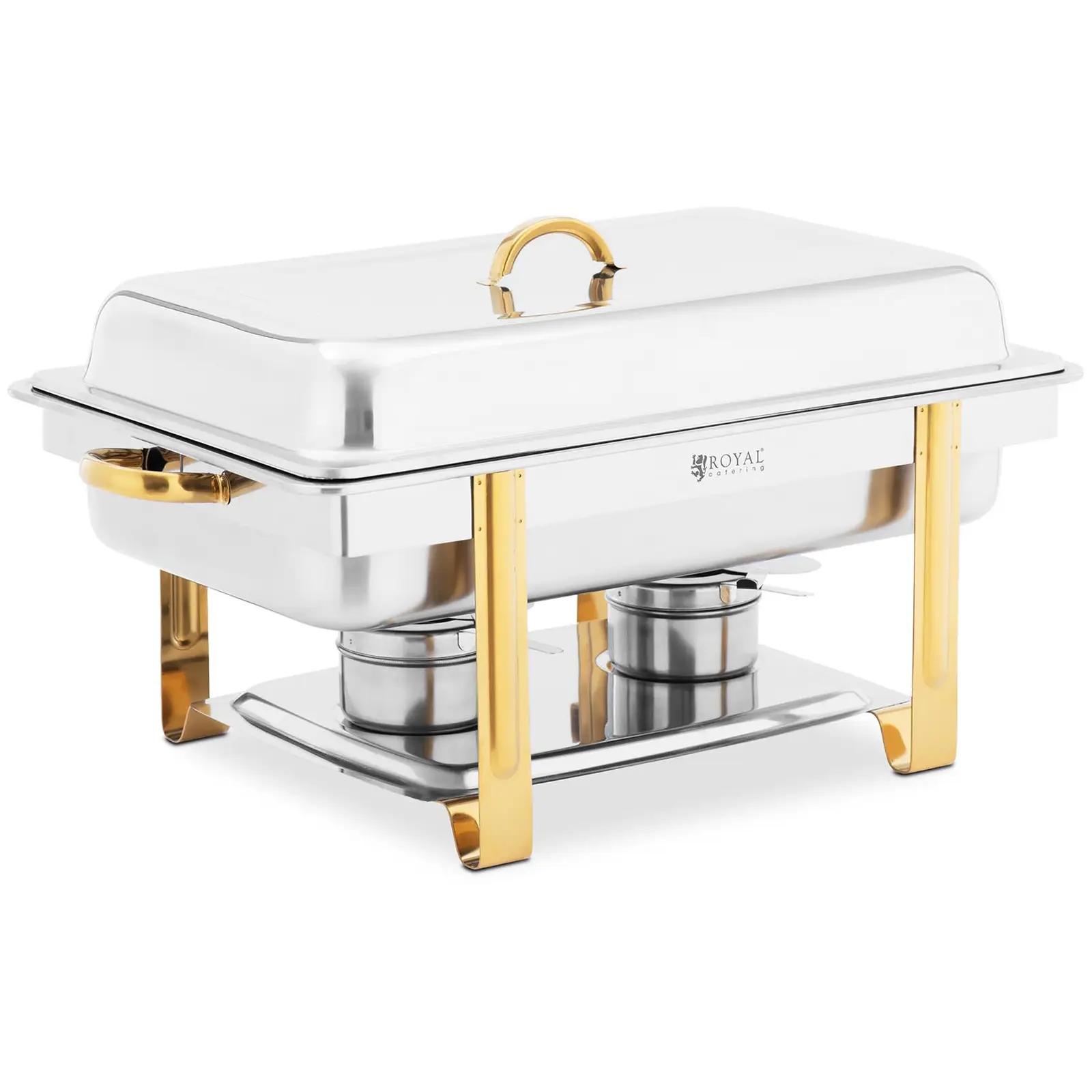 Chafing Dish - GN 1/1 - Gold Accents - 9 L - 2 Fuel Cells - Royal Catering