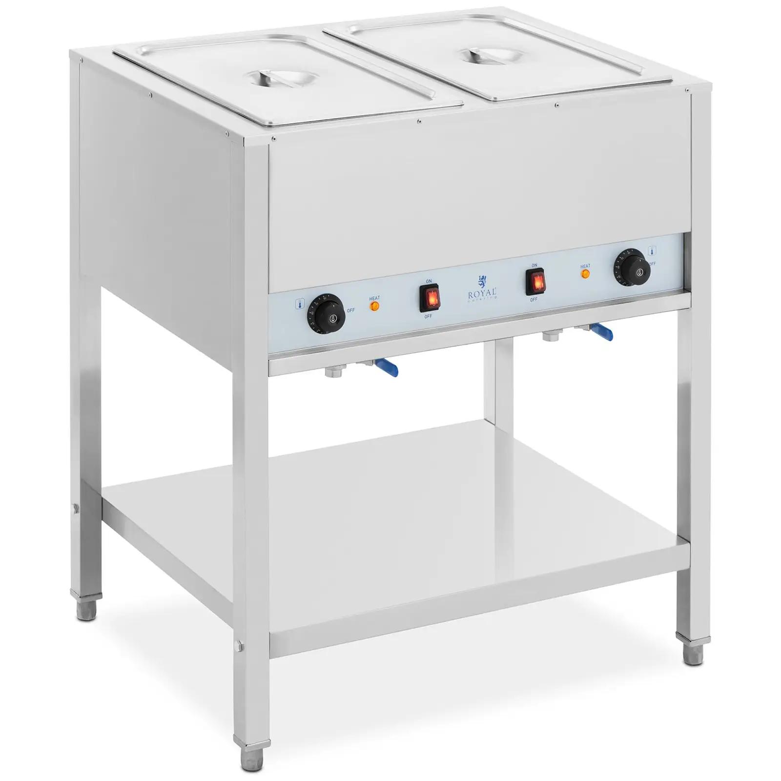 Bain Marie - 1265 W - 2 X GN 1/1 - With Substructure - Royal Catering