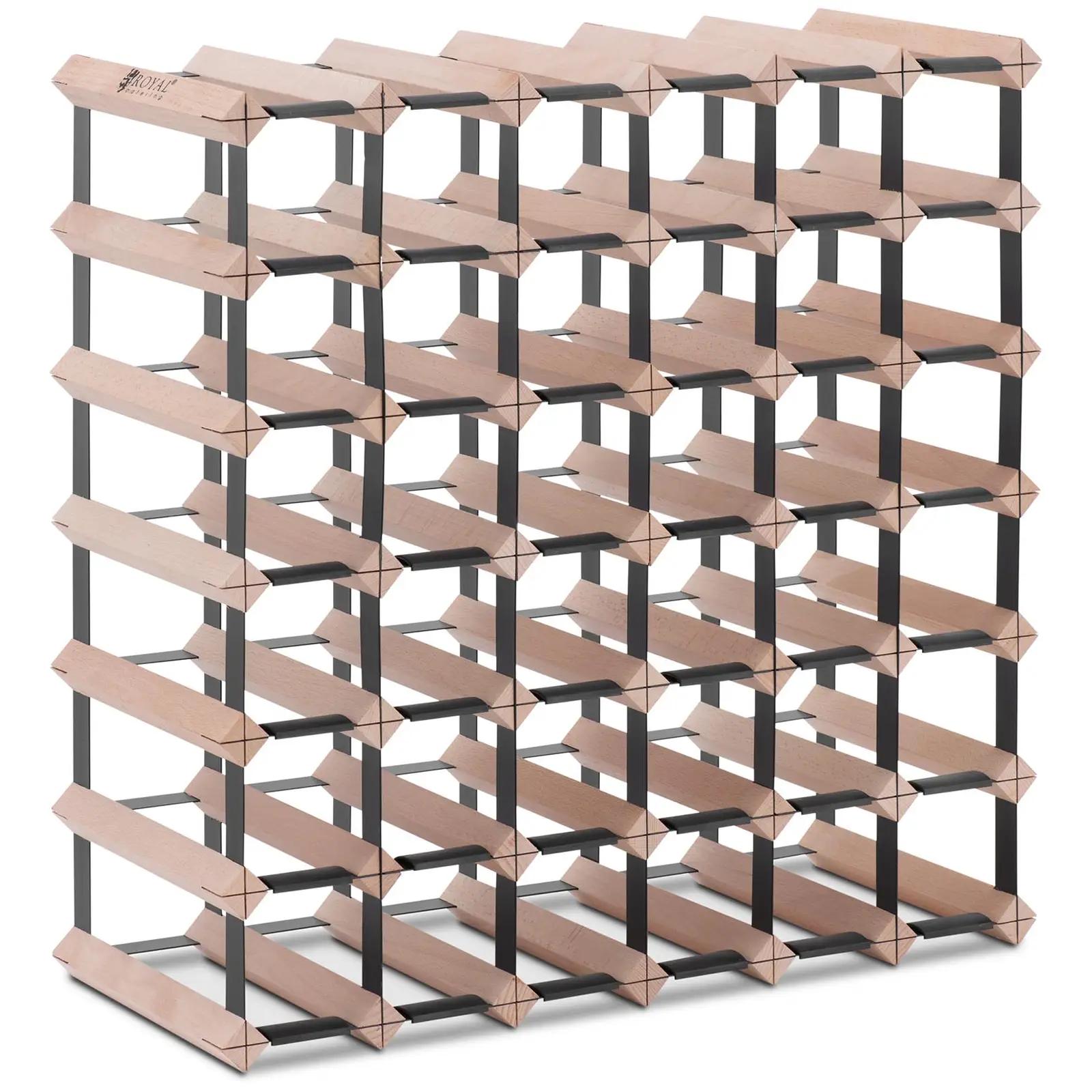 Wine Rack - Wooden - For Up To 42 Bottles - Royal Catering