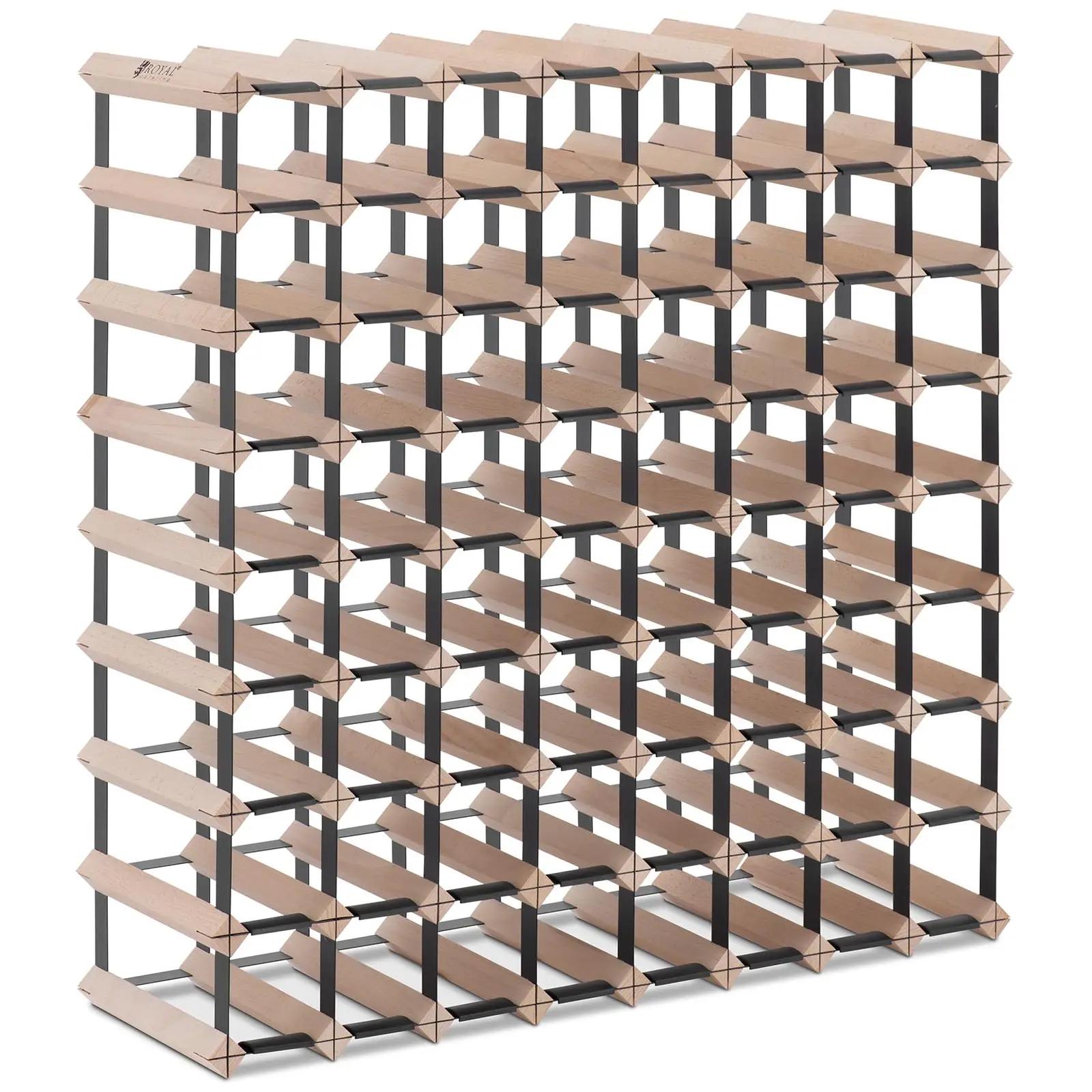 Wine Rack - Wooden - For Up To 72 Bottles - Royal Catering