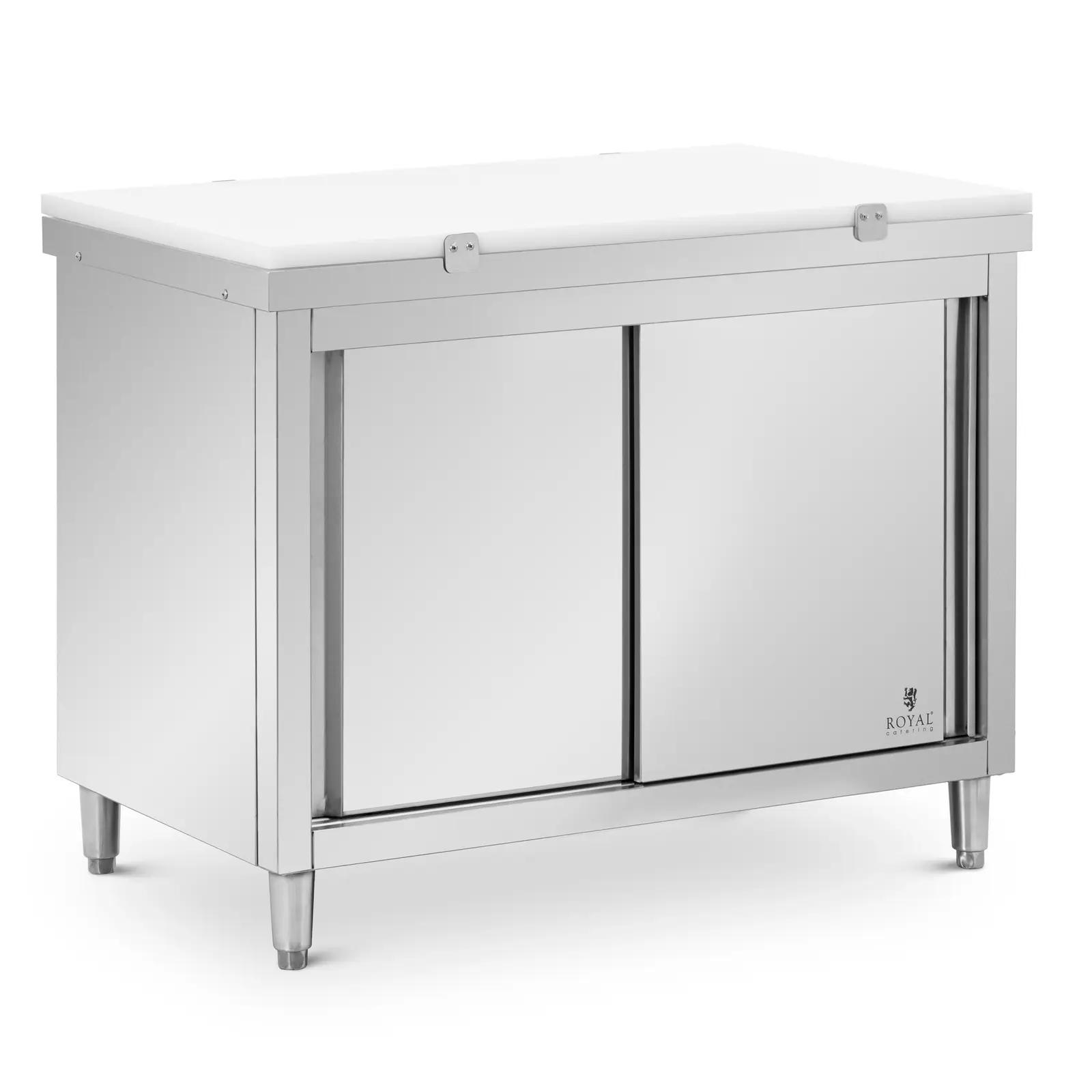 Stainless Steel Kitchen Prep Table - 120 x 70 cm - 500 kg load capacity - incl. cutting board - Royal Catering