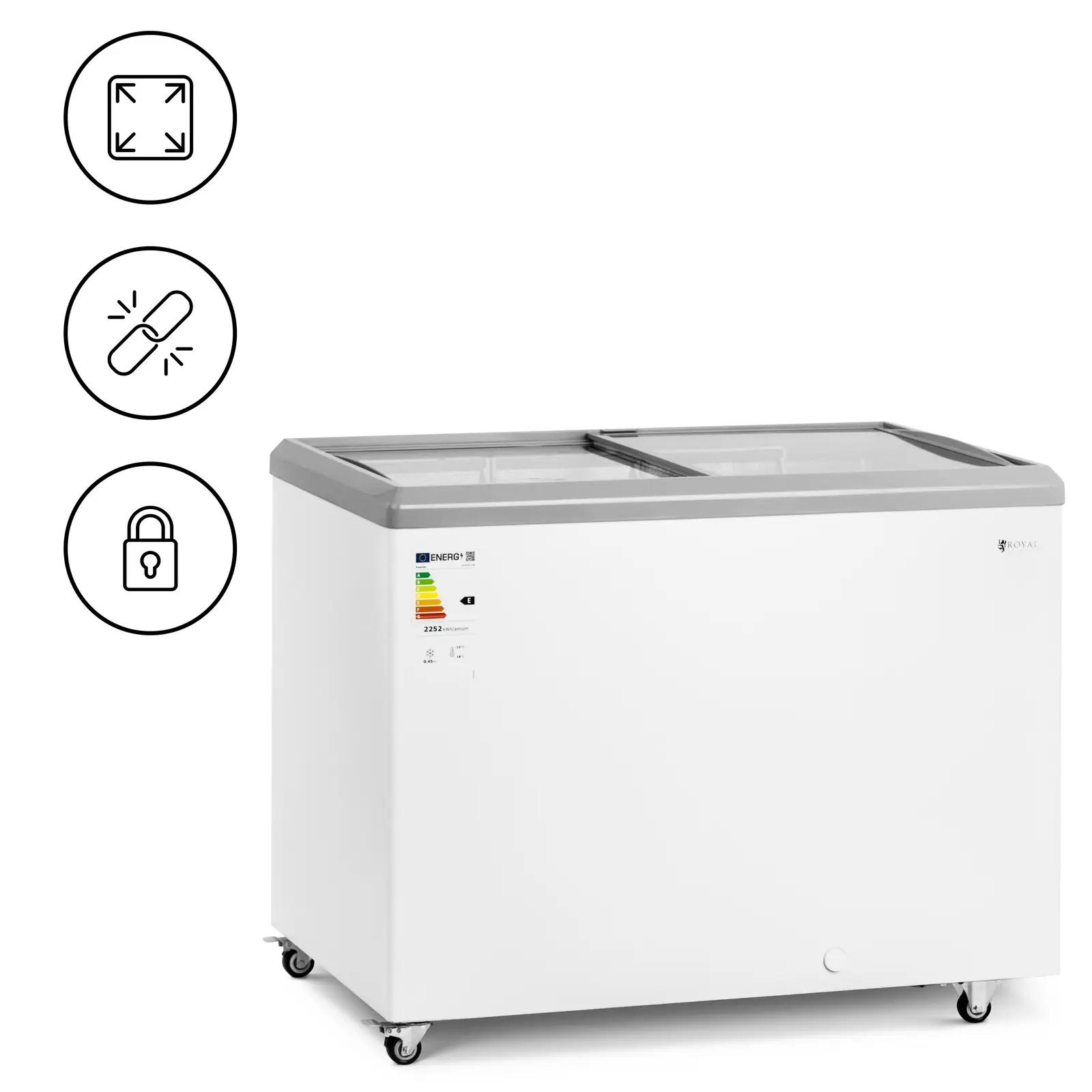 Chest Freezer - 280 L - Glass Doors - Lockable - Royal Catering