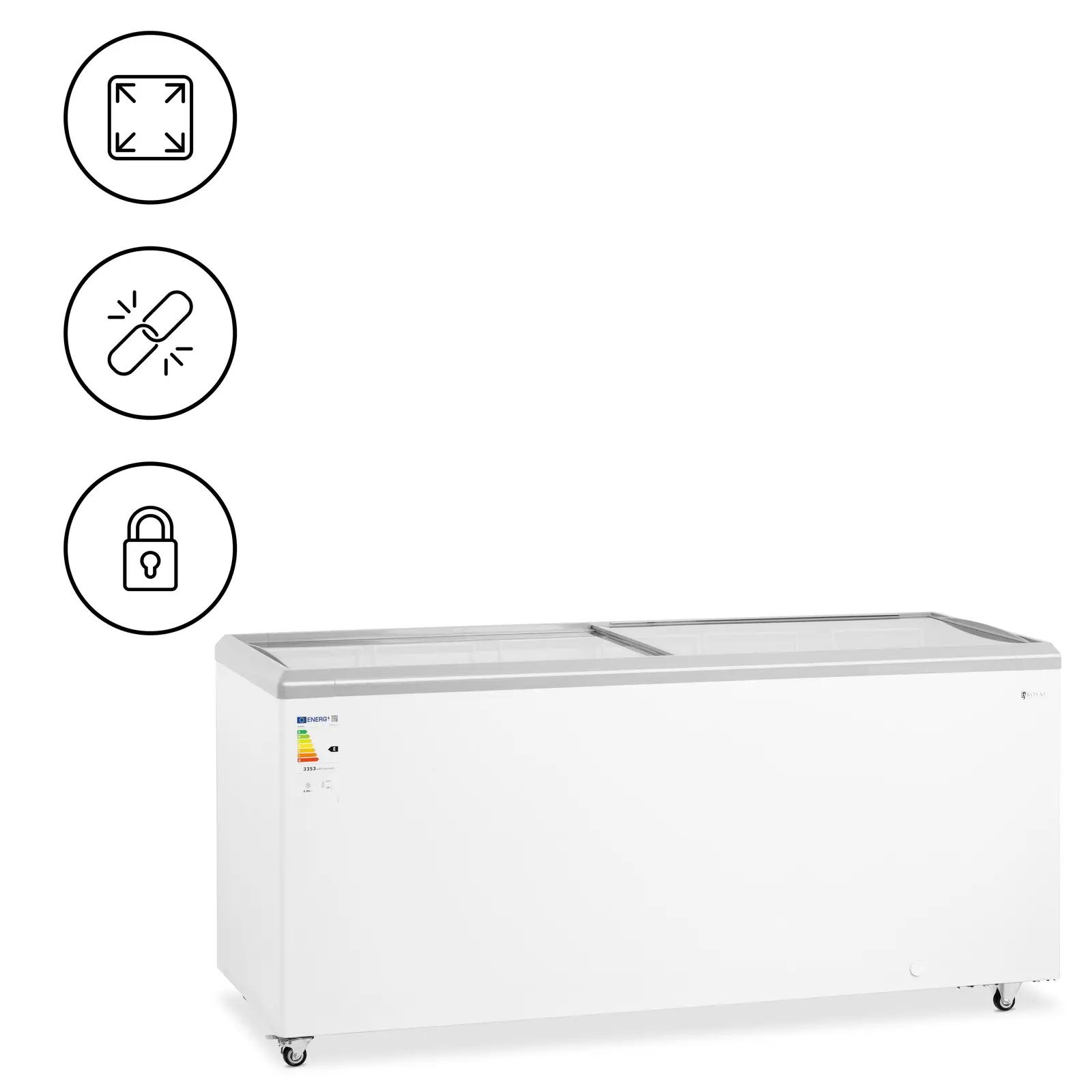 Chest Freezer - 550 L - Glass Doors - Lockable - Royal Catering