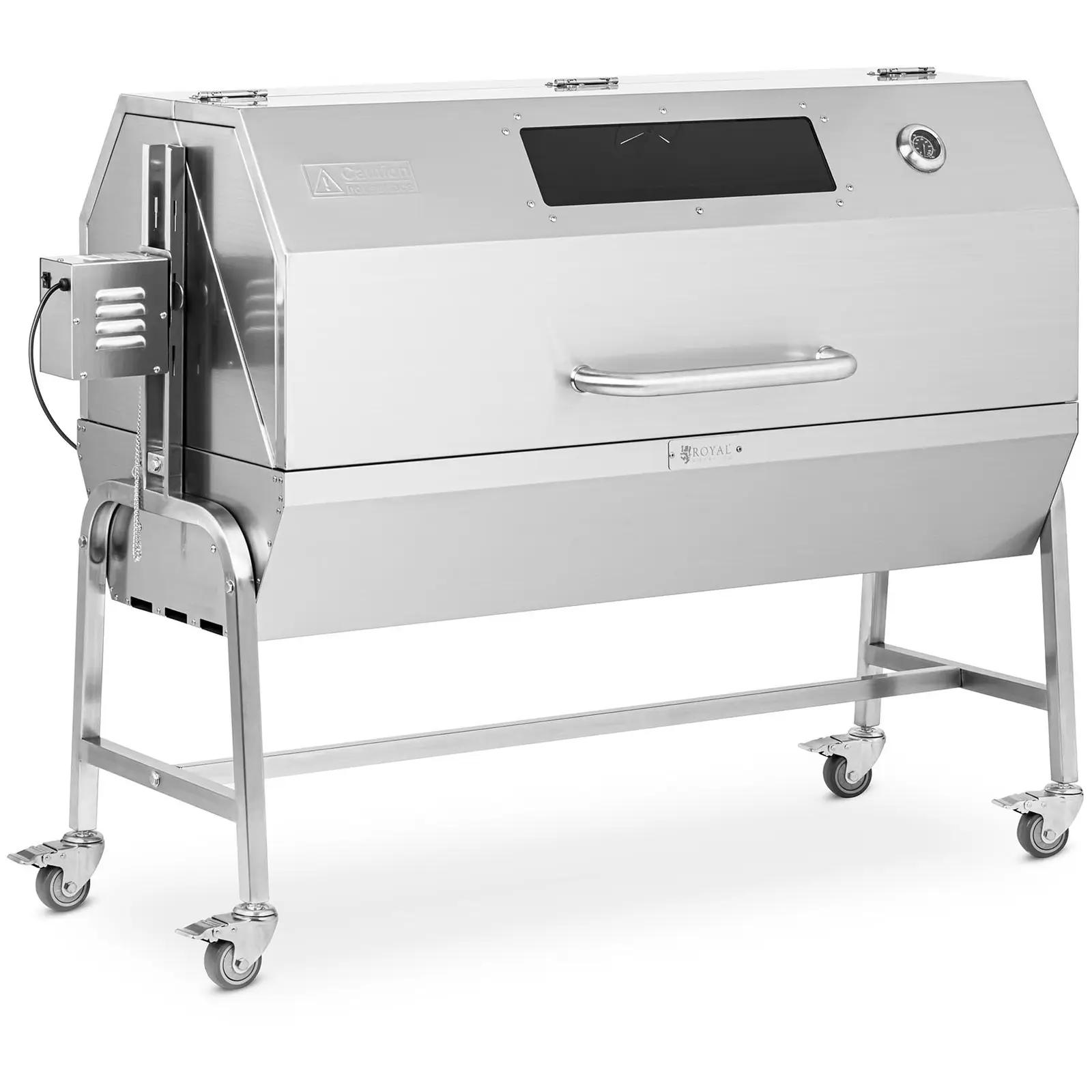 BBQ Rotisserie - With Motor - 40 Kg - Length Of Grill spit: 138 Cm - Stainless Steel - Wind Protection - Royal Catering