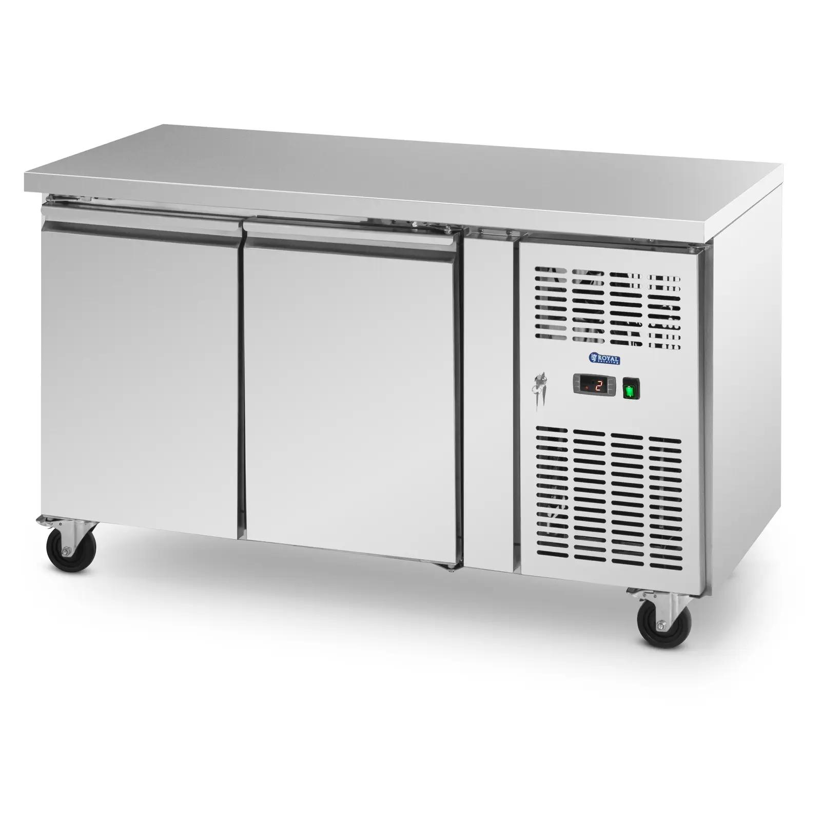 Mobile Saladette Fridge - 260 L - 2 Compartments - 136 X 70 Cm - Class B - Stainless Steel - Royal Catering