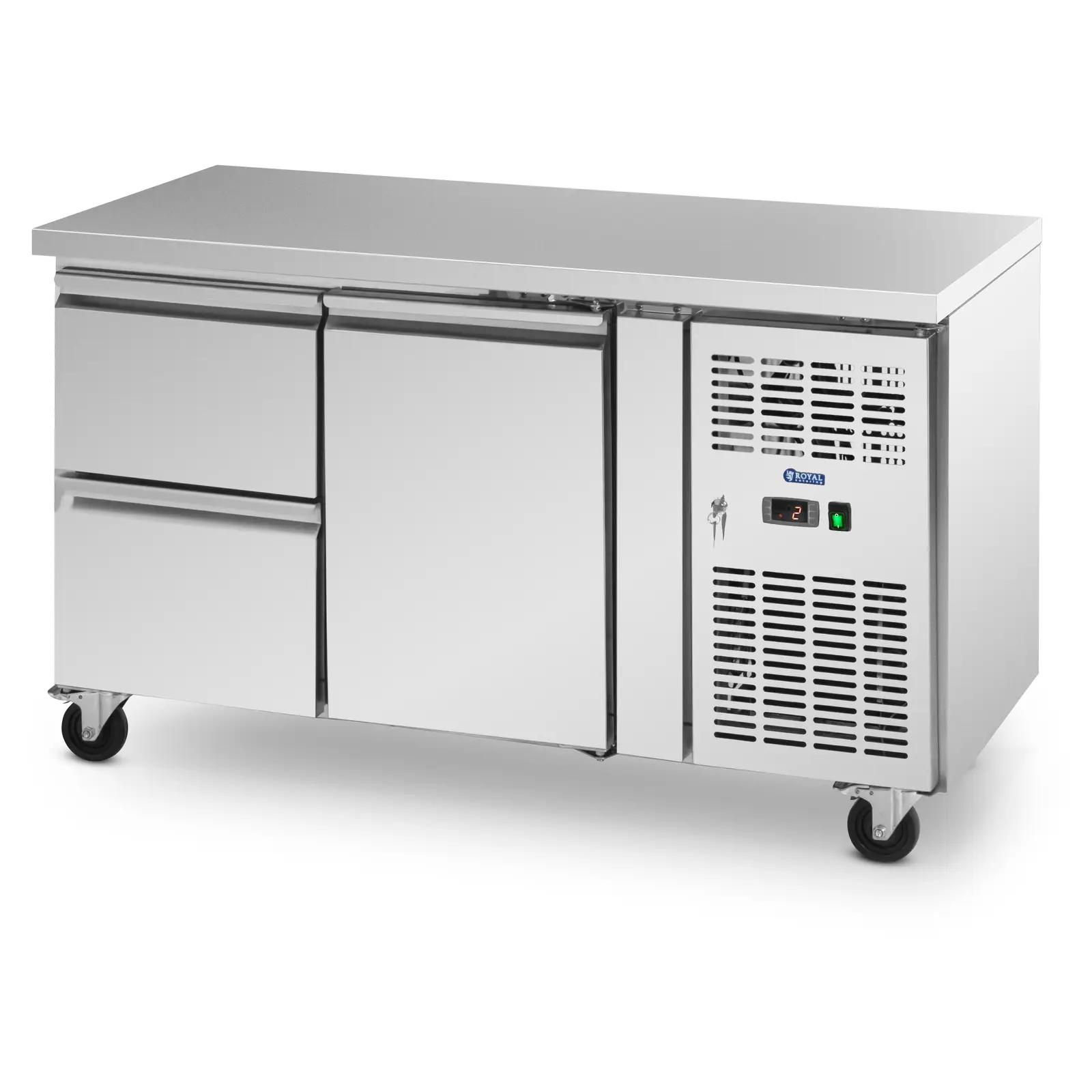 Mobile Saladette Fridge - 280 L - 1 Compartment / 2 Drawers - 136 X 70 Cm - Class B - Stainless Steel - Royal Catering