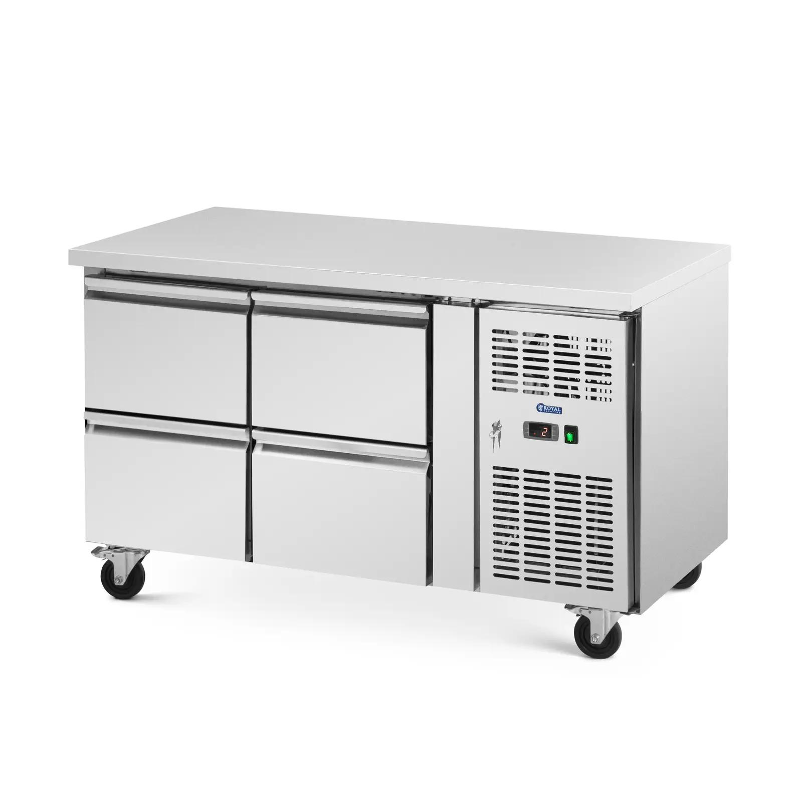 Mobile Saladette Fridge - 280 L - 4 Drawers - 136 X 70 Cm - Class B - Stainless Steel - Royal Catering