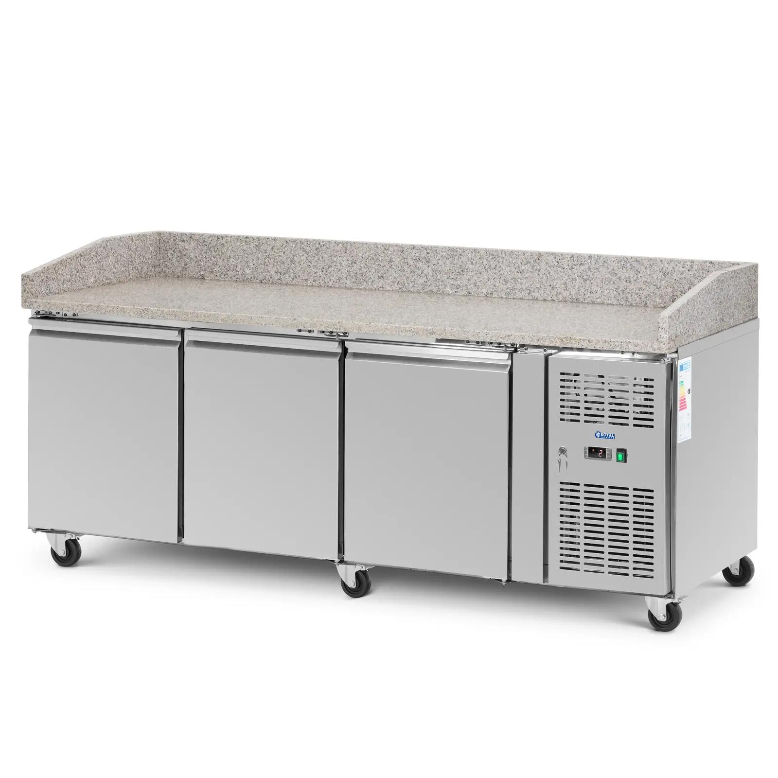 Mobile Saladette Fridge - 560 L - 3 Compartments - 202 X 80 Cm - Stainless Steel - Royal Catering