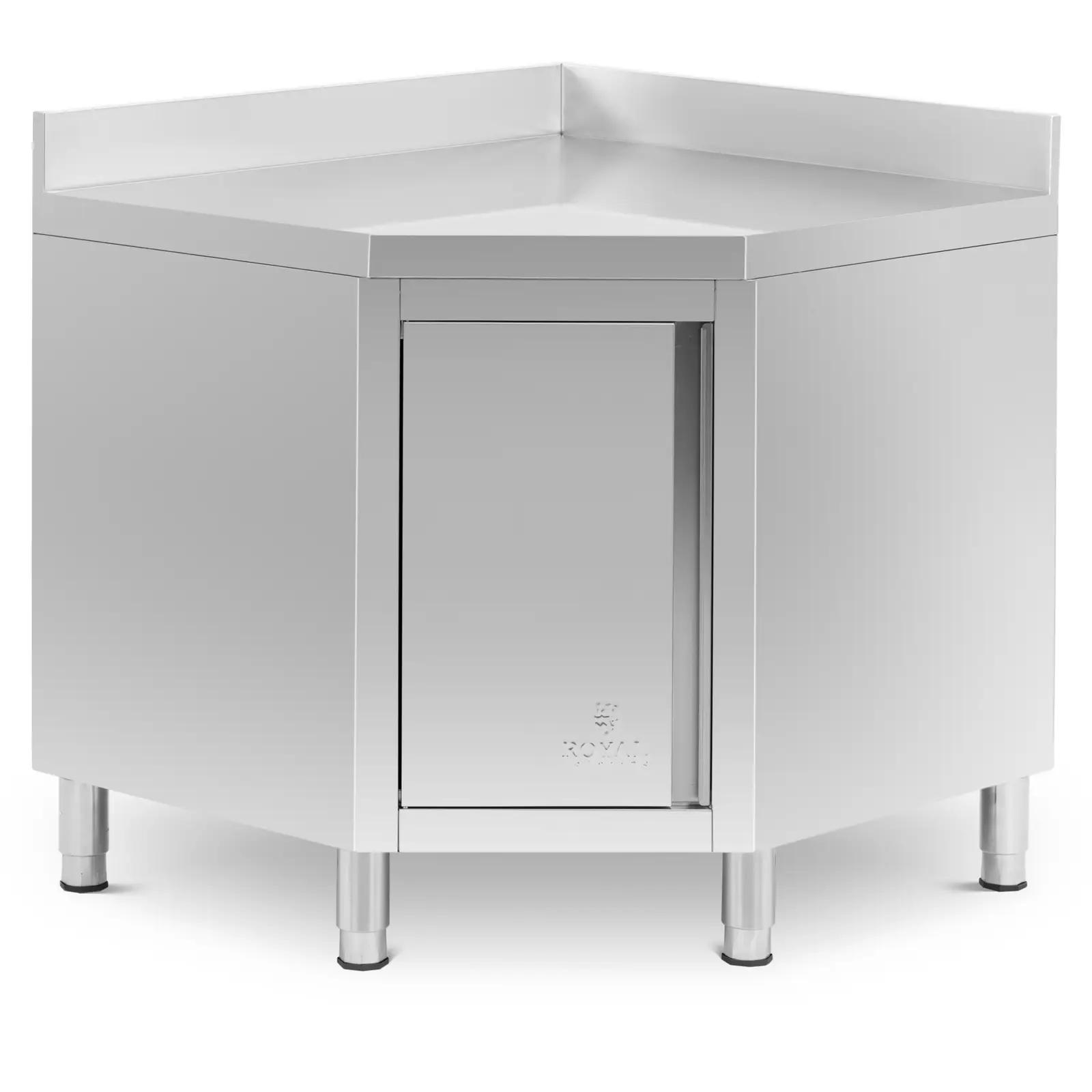 Stainless Steel Corner Unit - Upstand - 90 X 60 Cm - Royal Catering