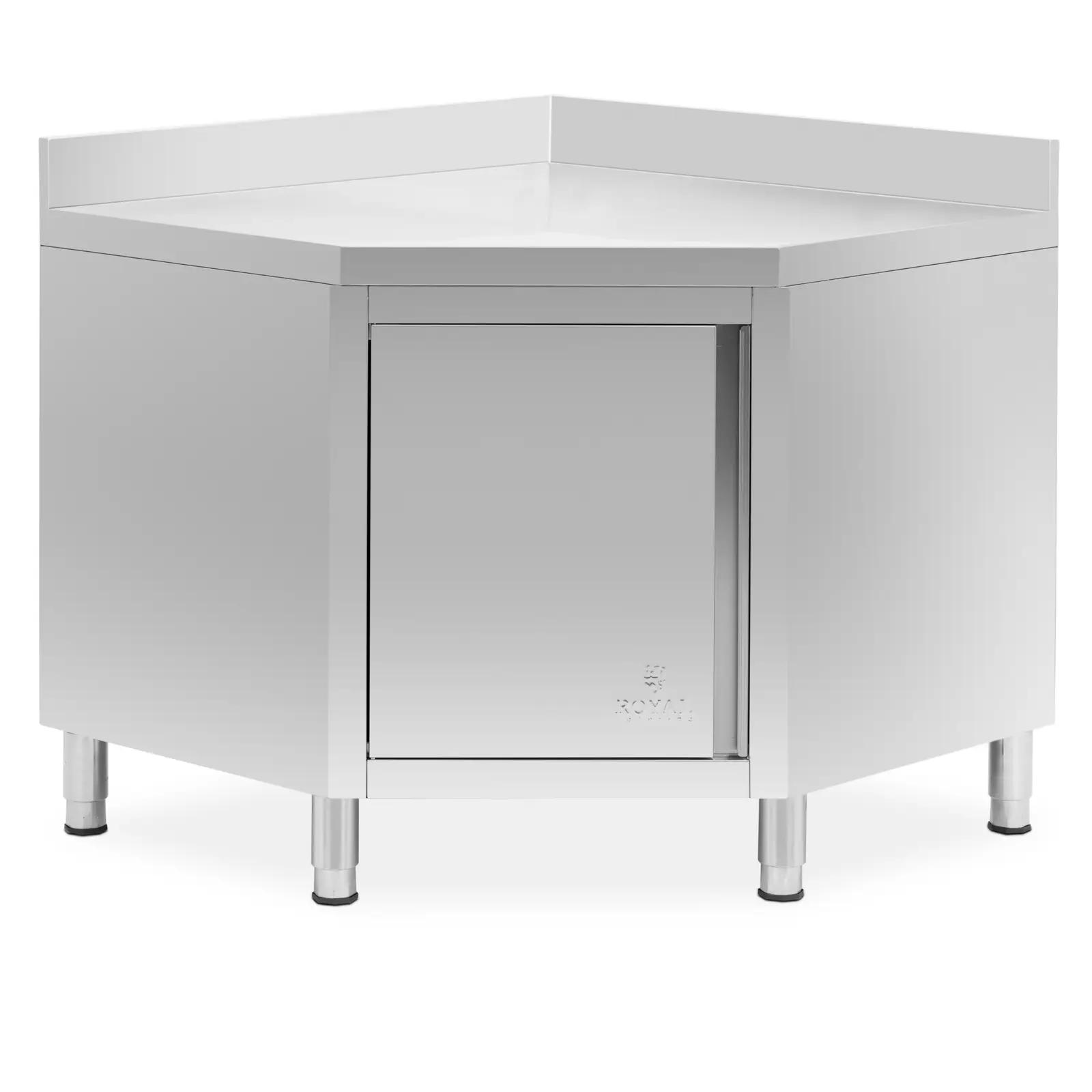 Stainless Steel Corner Unit - Upstand - 100 X 60 Cm - Royal Catering