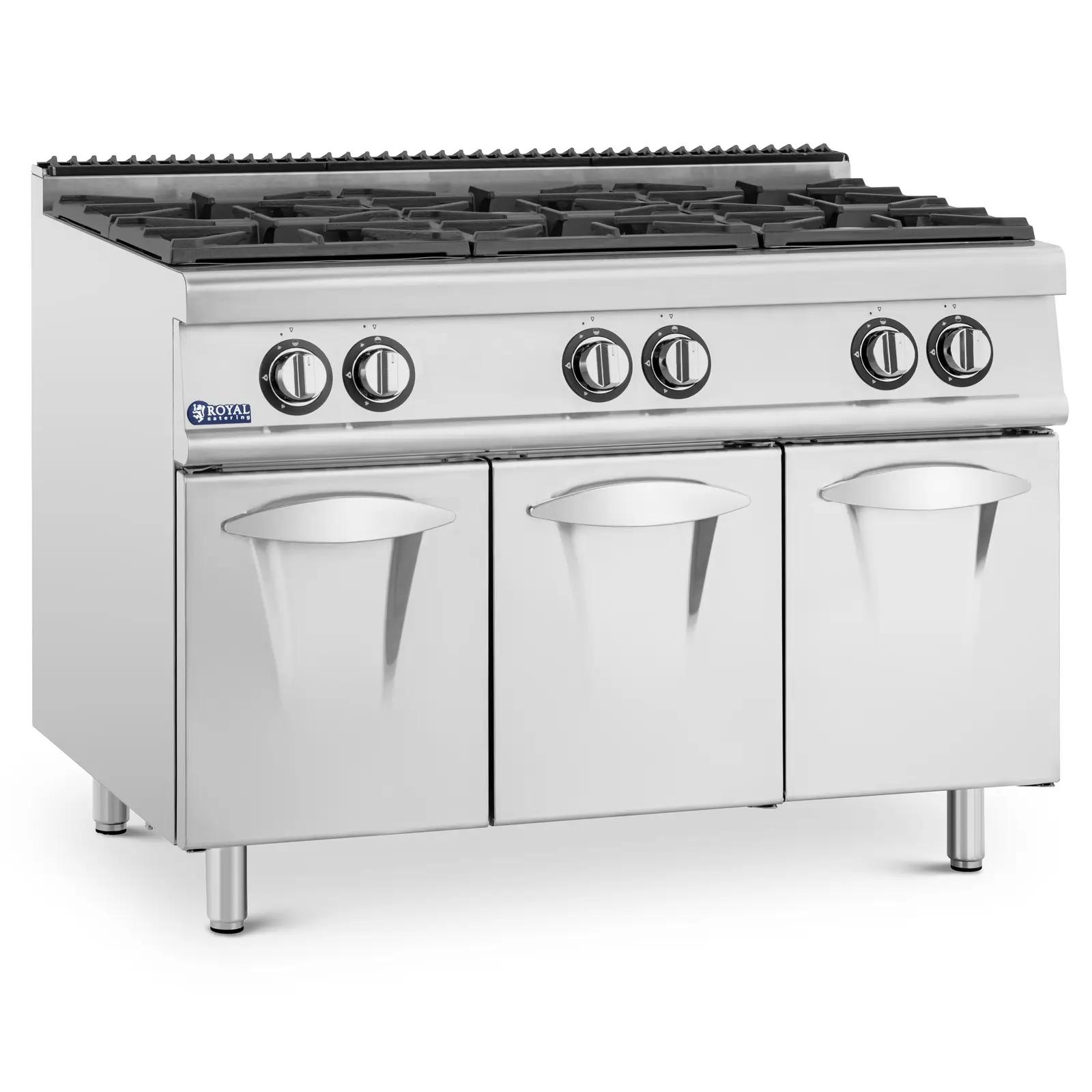 Gas Cooker - 21.6 kW - 6 burners - base cabinet - Royal Catering