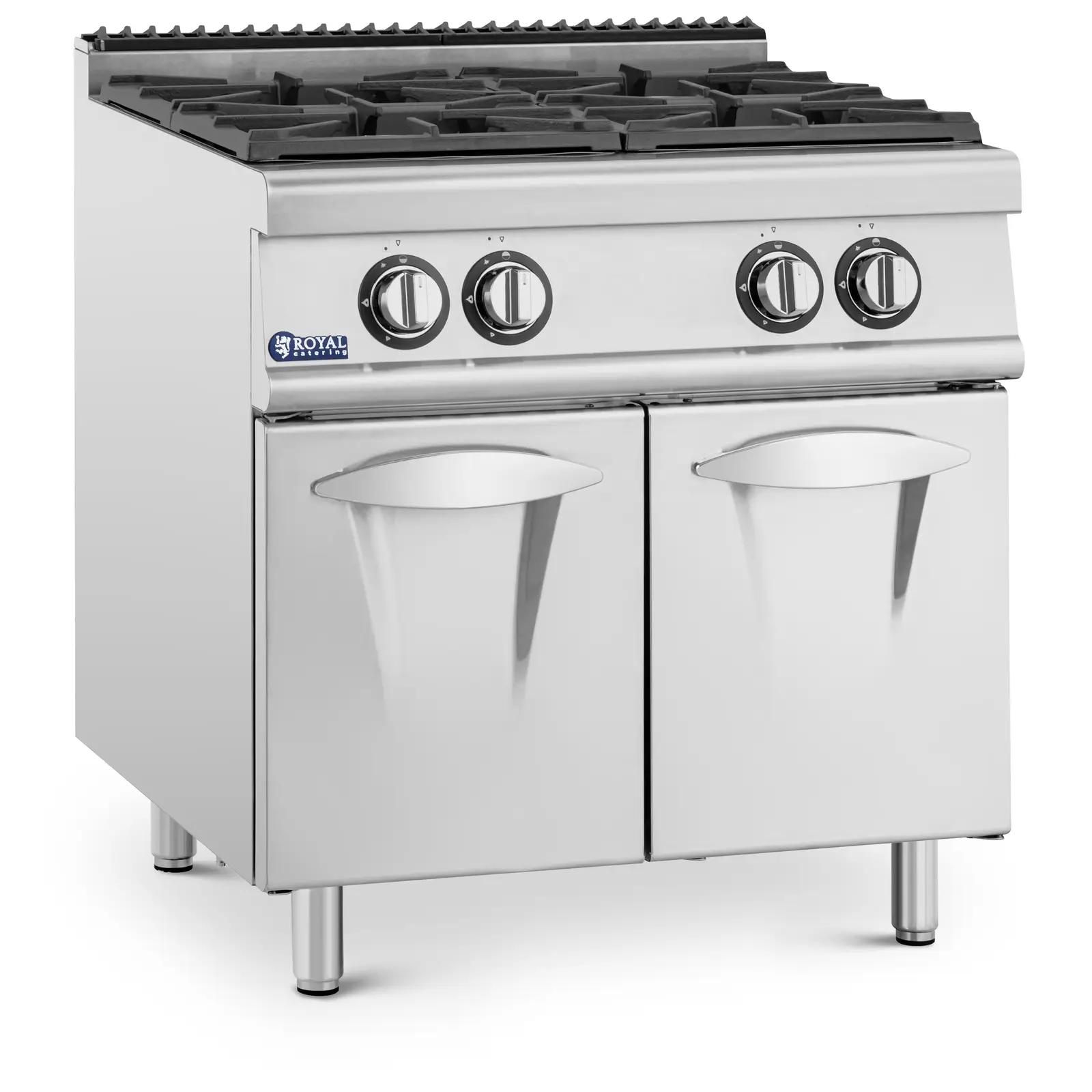 Gas Cooker - 14.3 kW - 4 burners - base cabinet - Royal Catering