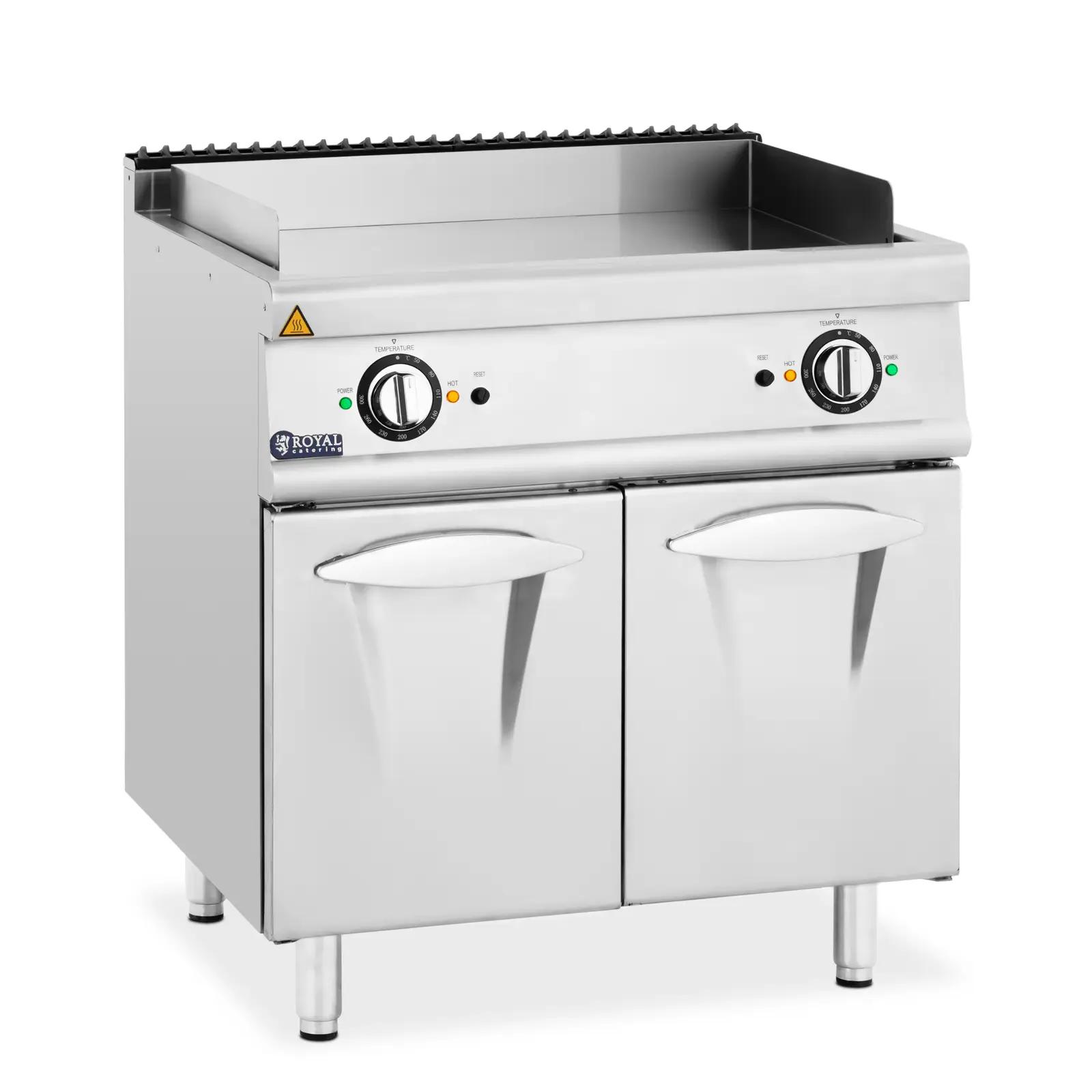 Double Electric Grill Plate - 10.8 kW - smooth - base cabinet - Royal Catering