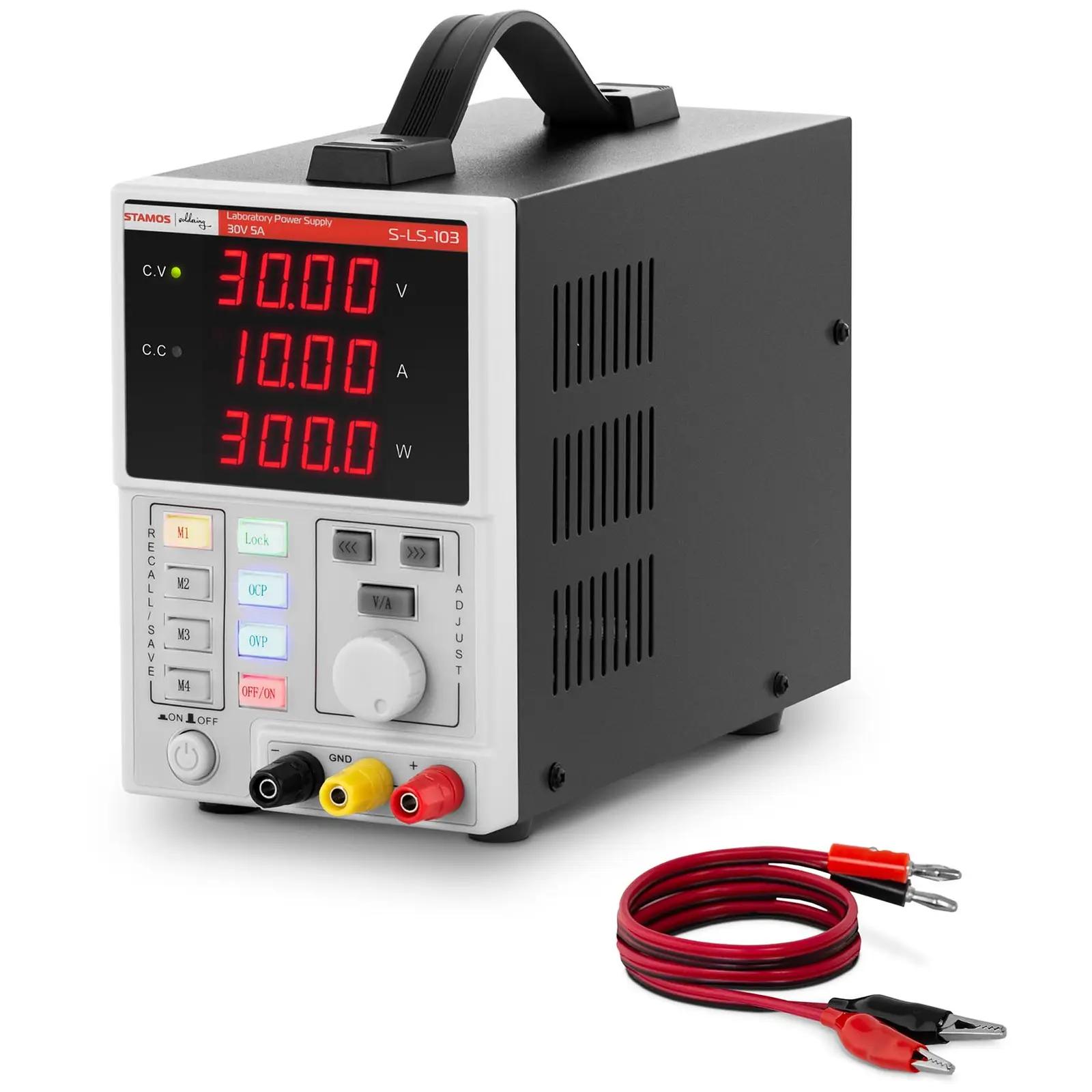 Bench Power Supply - 0 - 30 V - 0 - 10 A DC - 300 W - 4 Memory Spaces - 4-digit LED Display