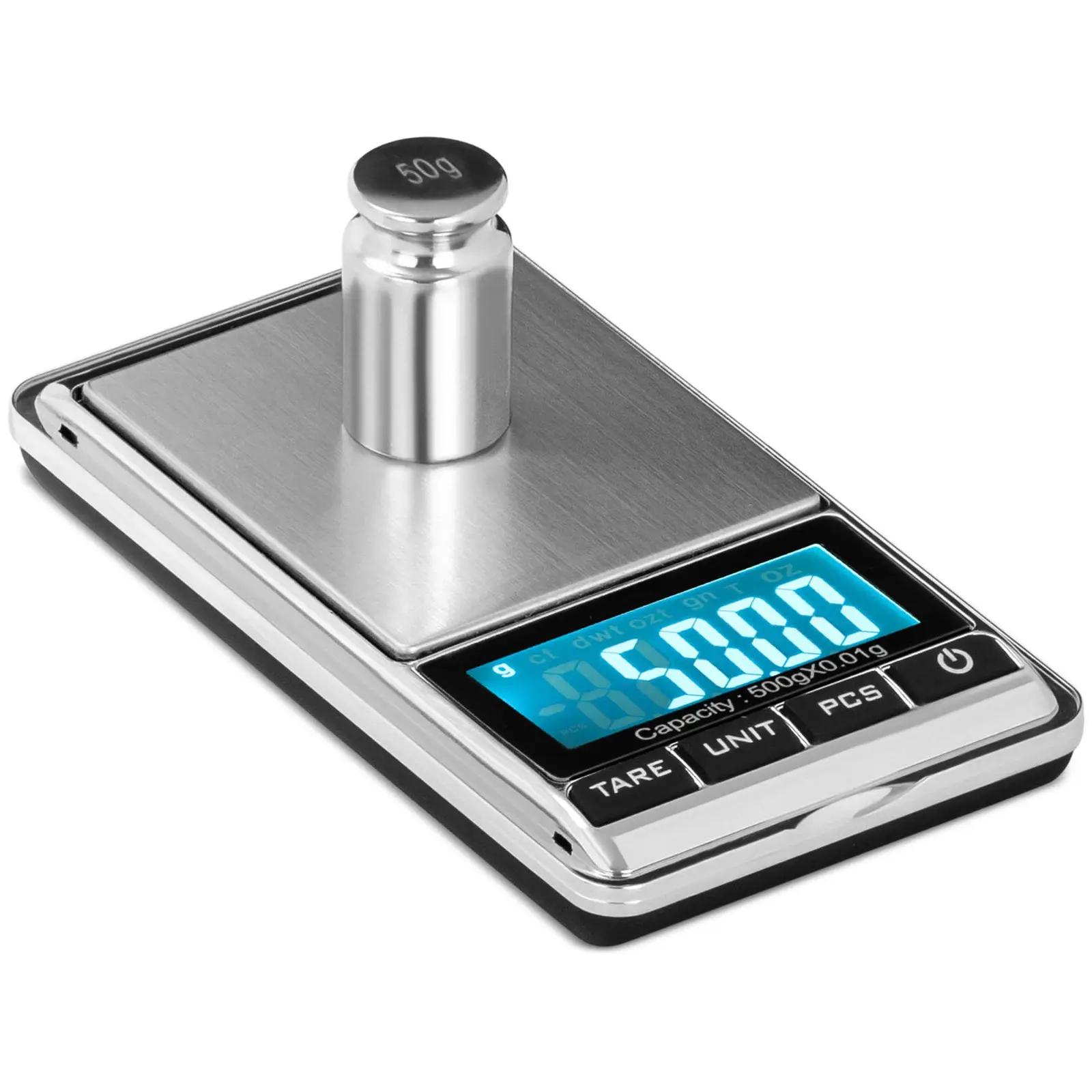 Digital Pocket Scale - 500 G - 0.05 G / 200 G - 62 X 54 Mm - Imitation Leather Case