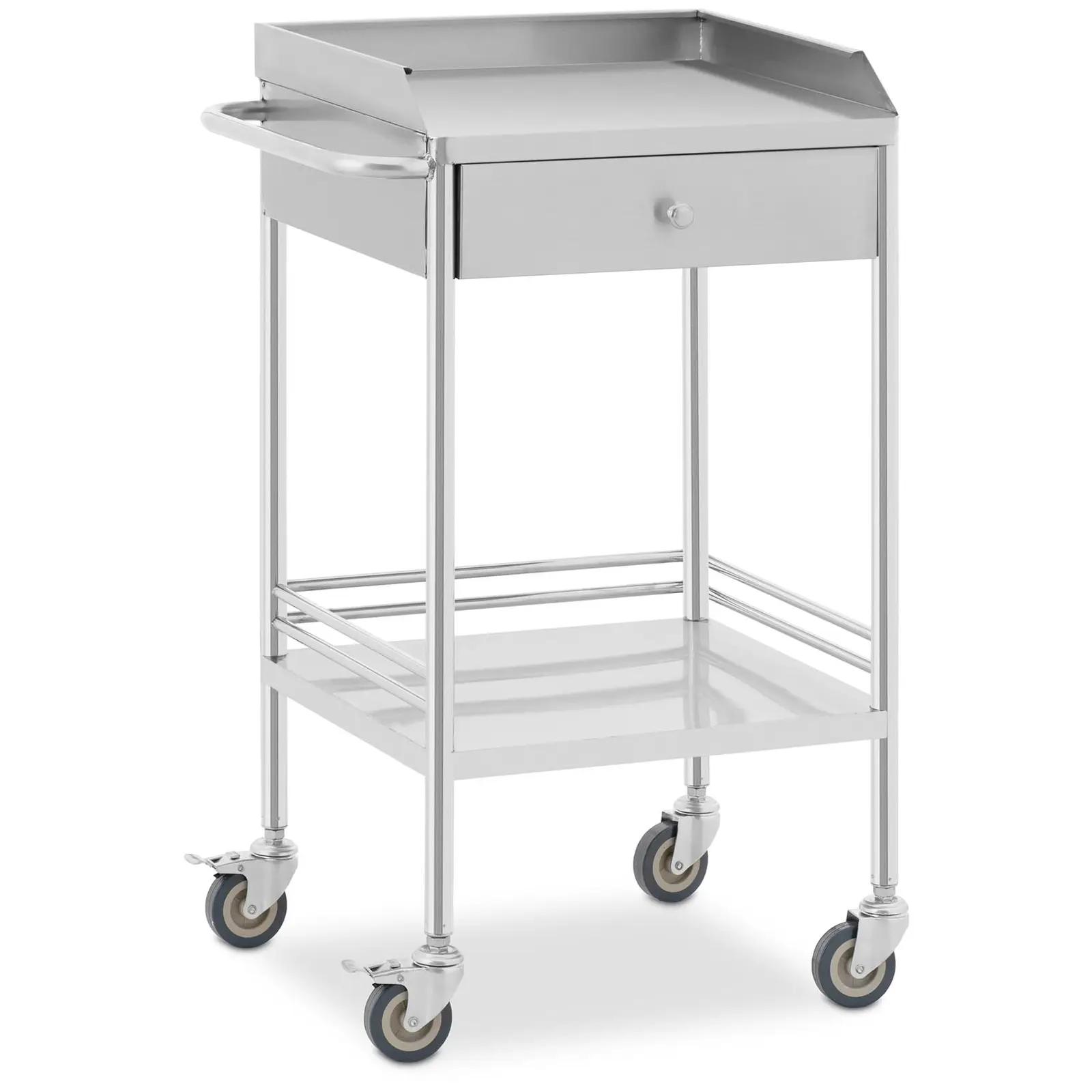 Laboratory Trolley - 2 shelves each 43 x 39 x 13 cm - 1 drawer - 40 kg