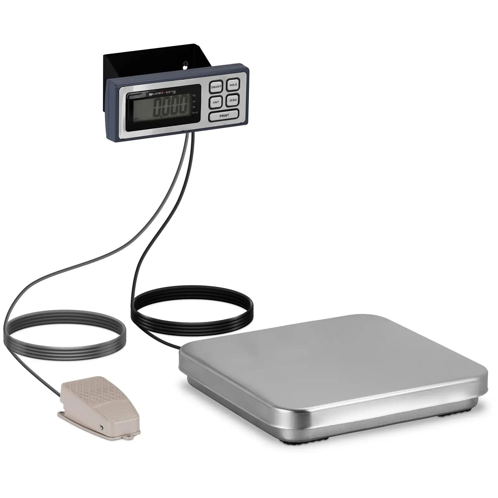 Table Scale - Foot Pedal - 10 kg / 2 g - 320 x 310 mm - LCD