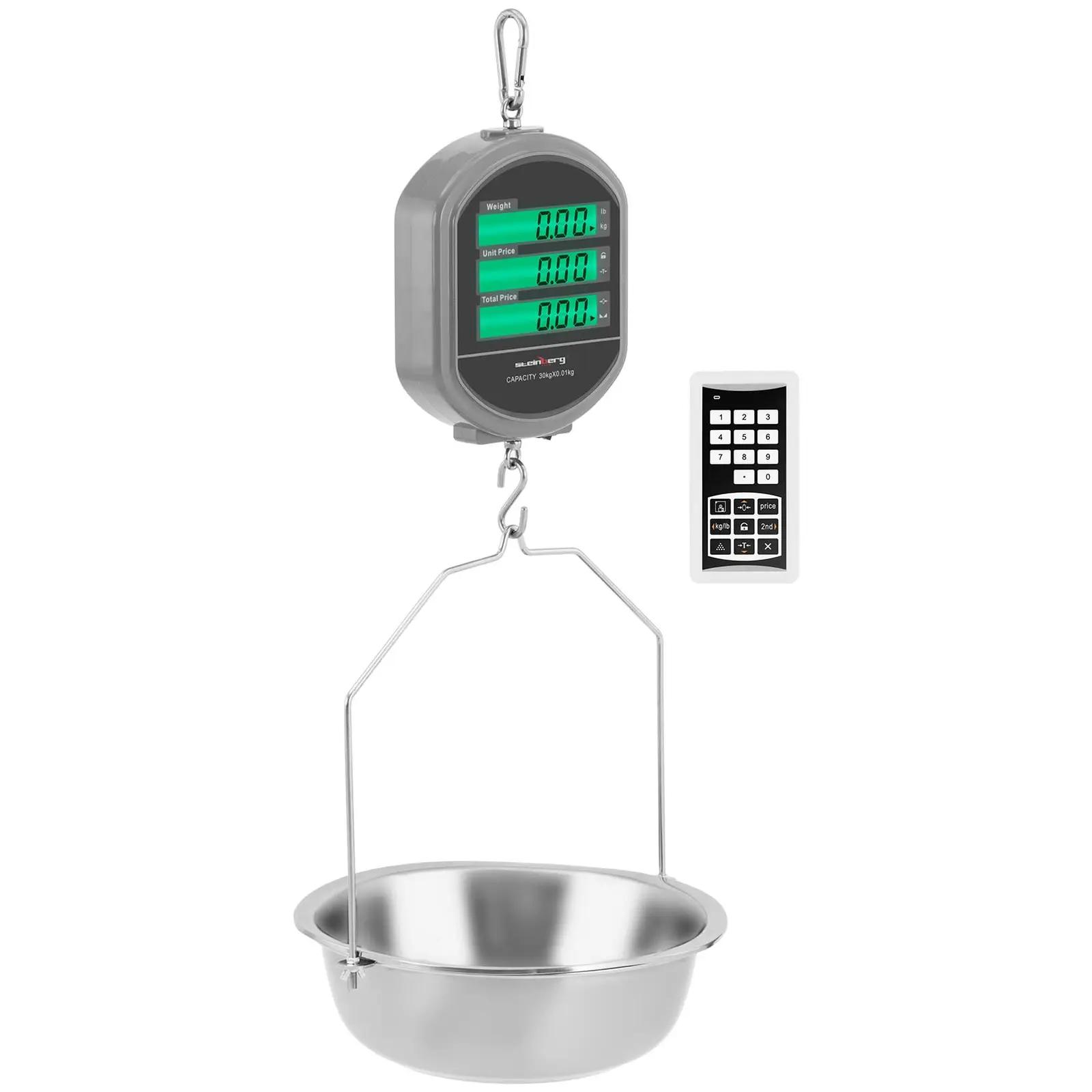 Hanging Scale - 0.1 - 30 kg / 10 g - LCD display - remote control