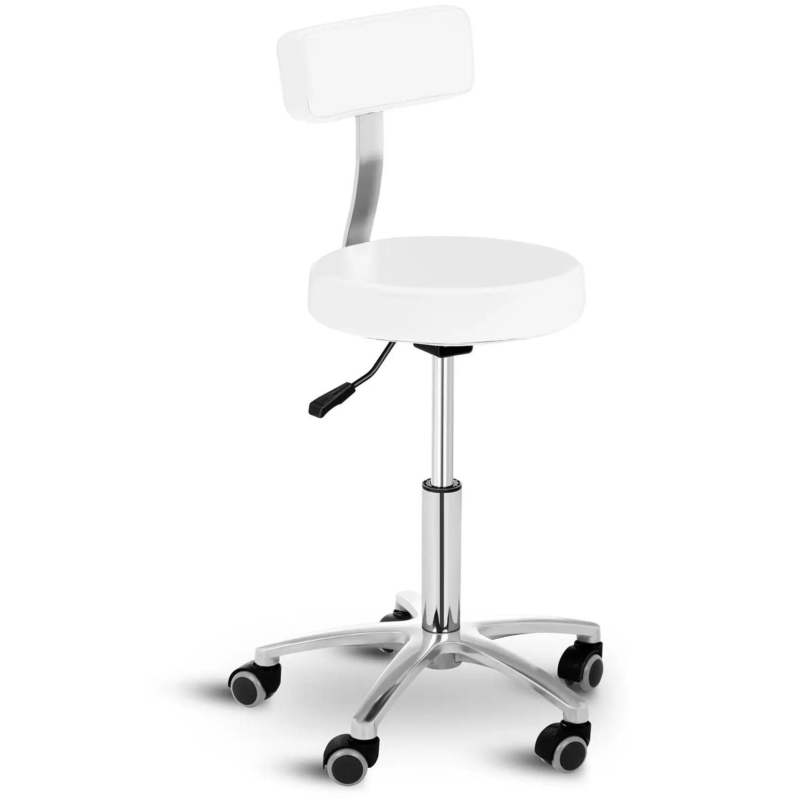 Stool Chair with Back - 445-580 mm - 150 kg - White