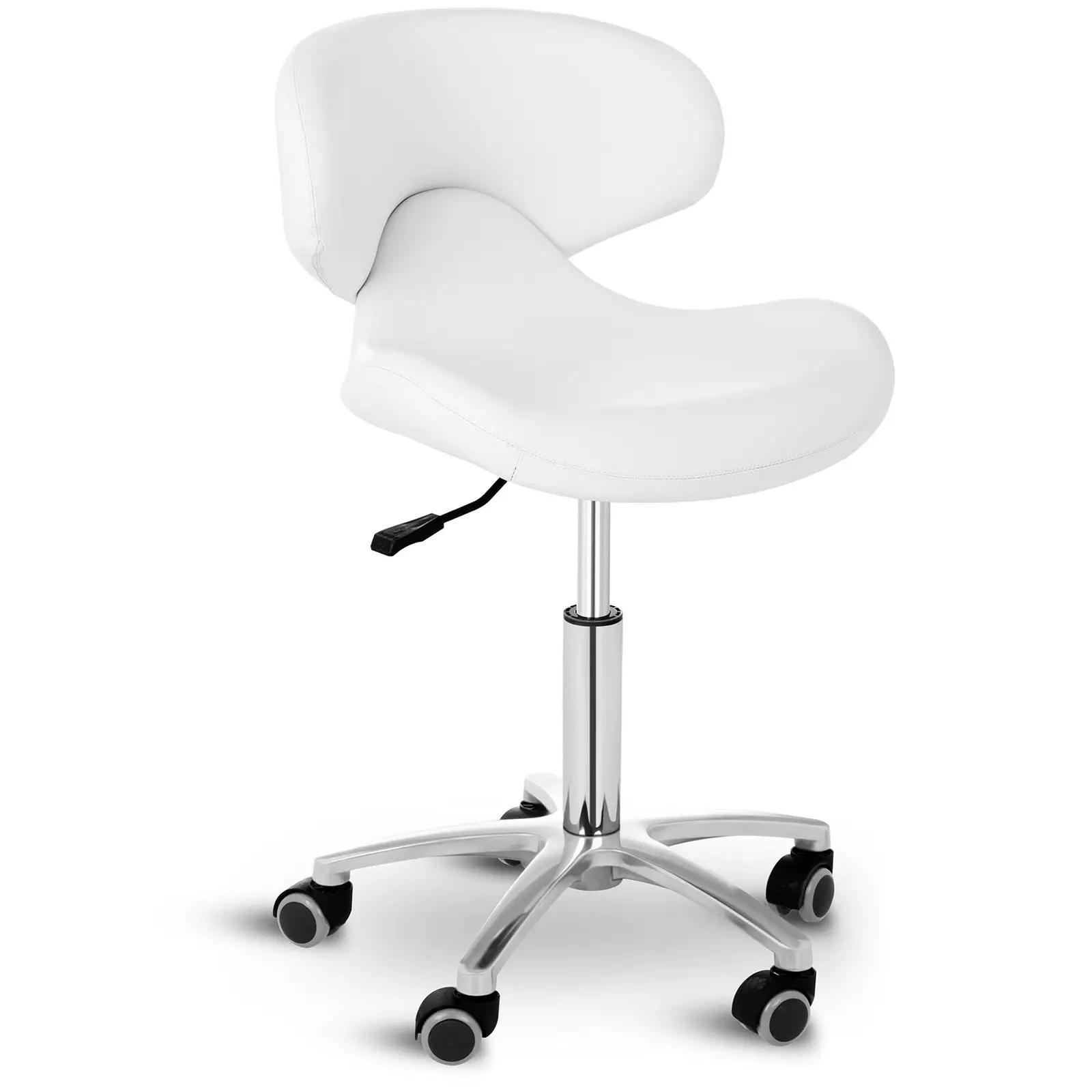 Stool Chair with Back - 440- 570 mm - 150 kg - White