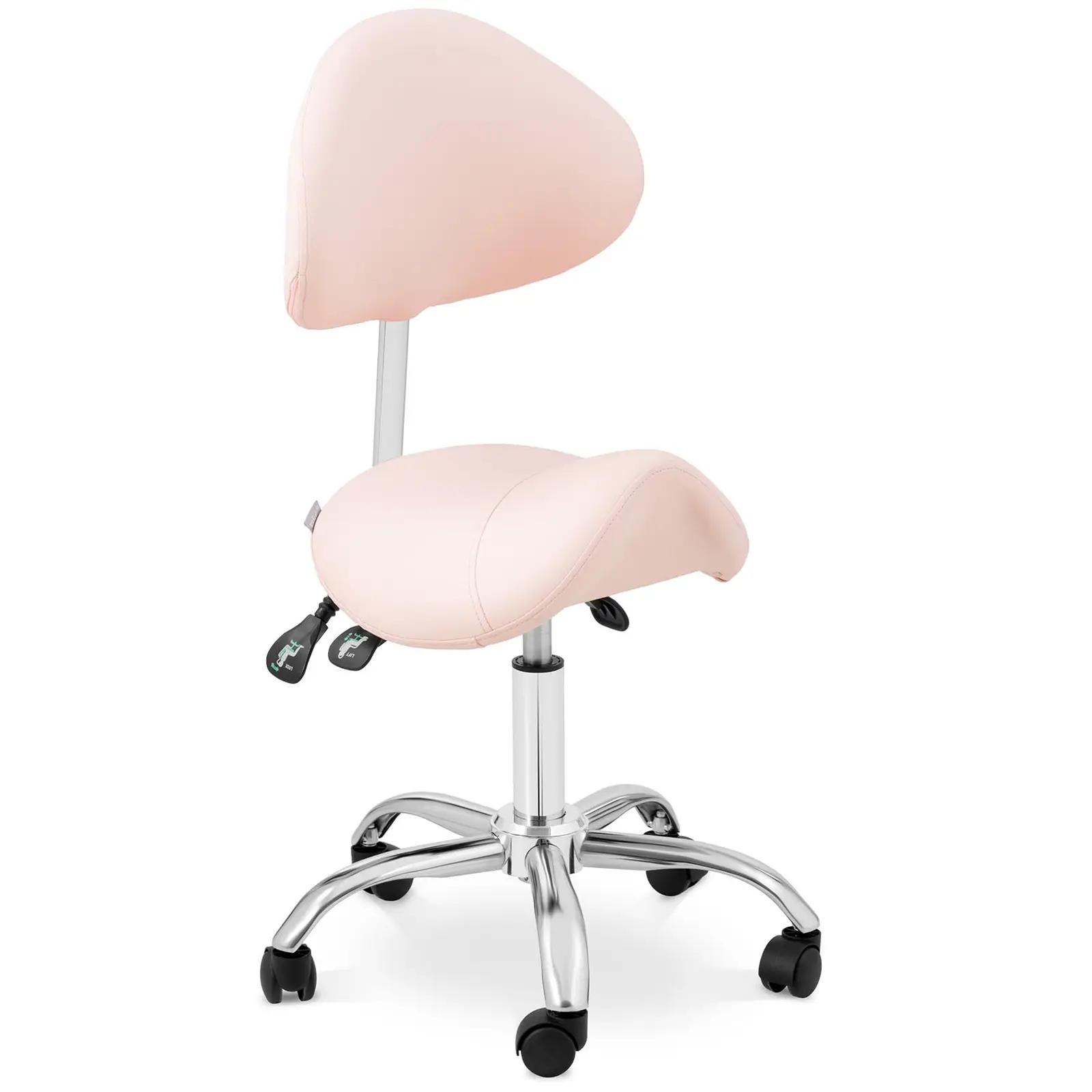 Saddle Chair - height-adjustable backrest and seat height - 55 - 69 cm - 150 kg - Pink, Silver