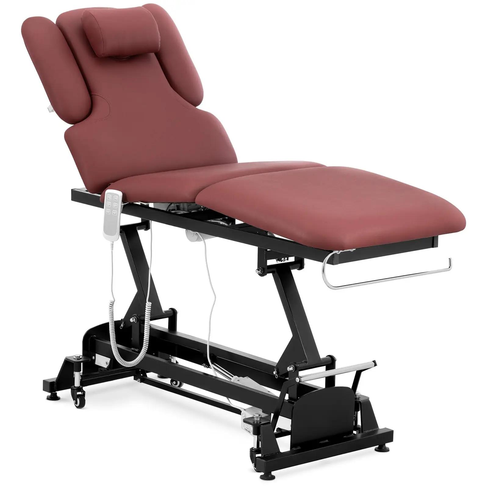 Electric Massage Table - 3 Motors - 250 Kg - black/bordeaux