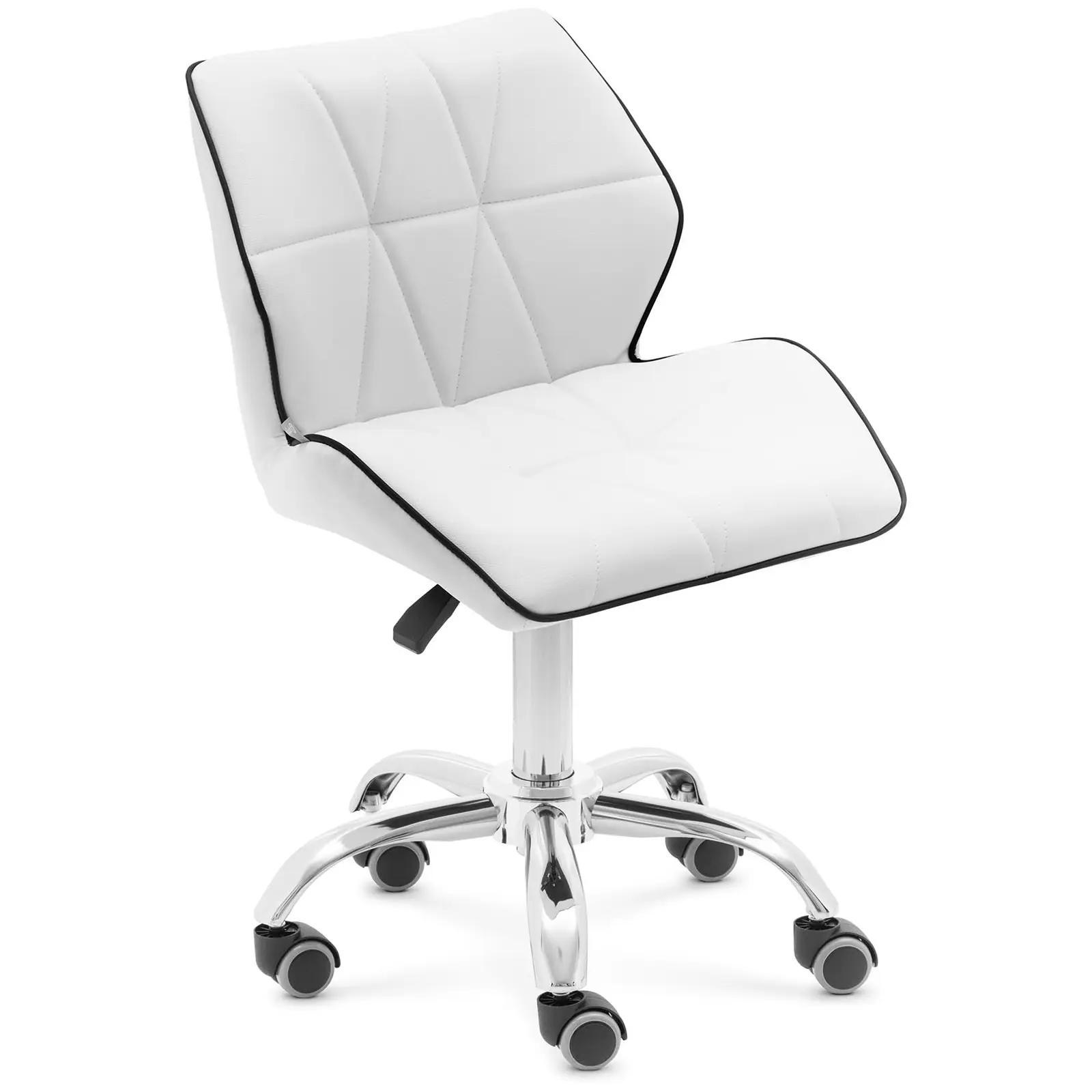 Roller Stool With Backrest - 45 - 59 Cm - 150 Kg - White