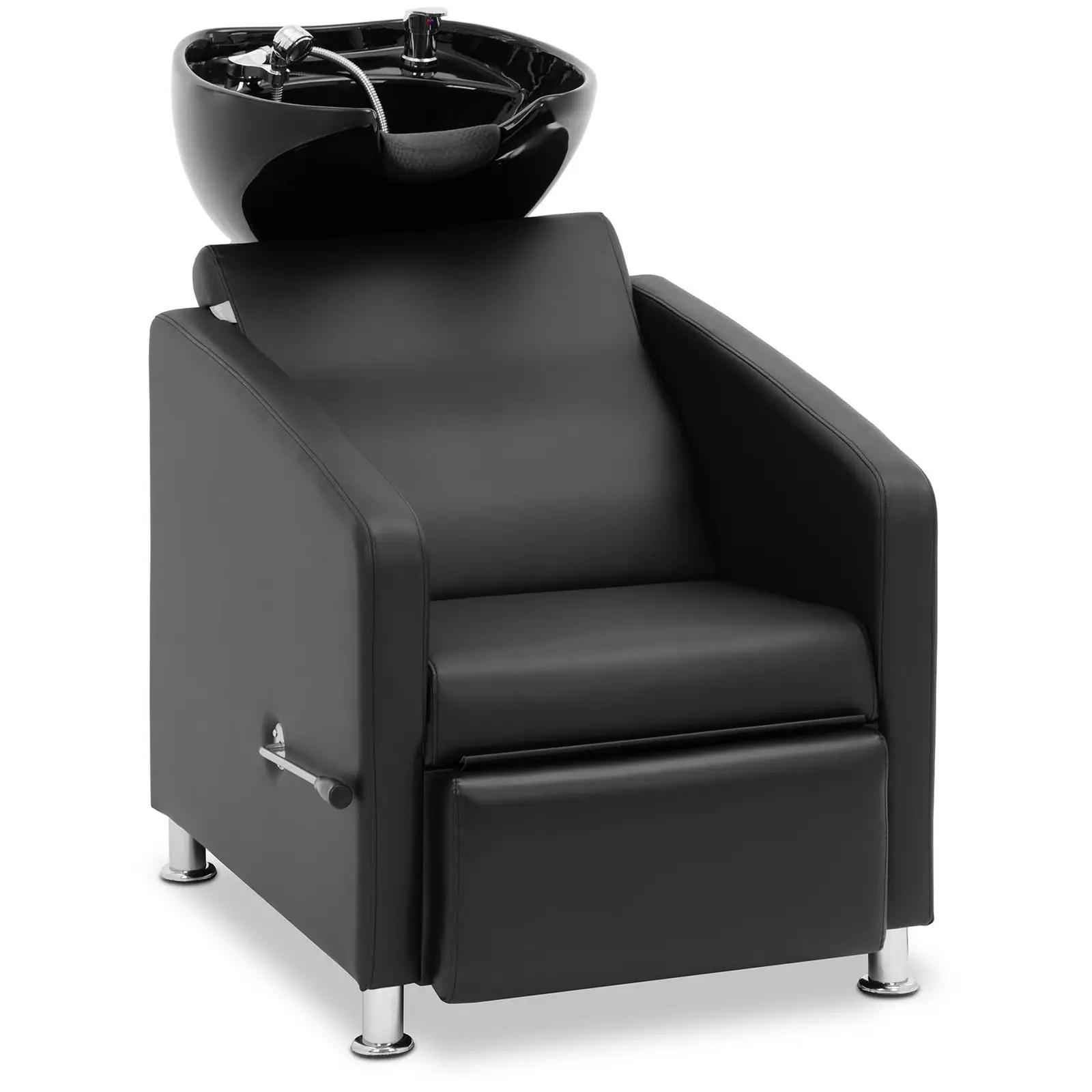 Salon Backwash Unit With Leg Rest - Inclinable Washbasin With Mixer tap, hose, And Showerhead