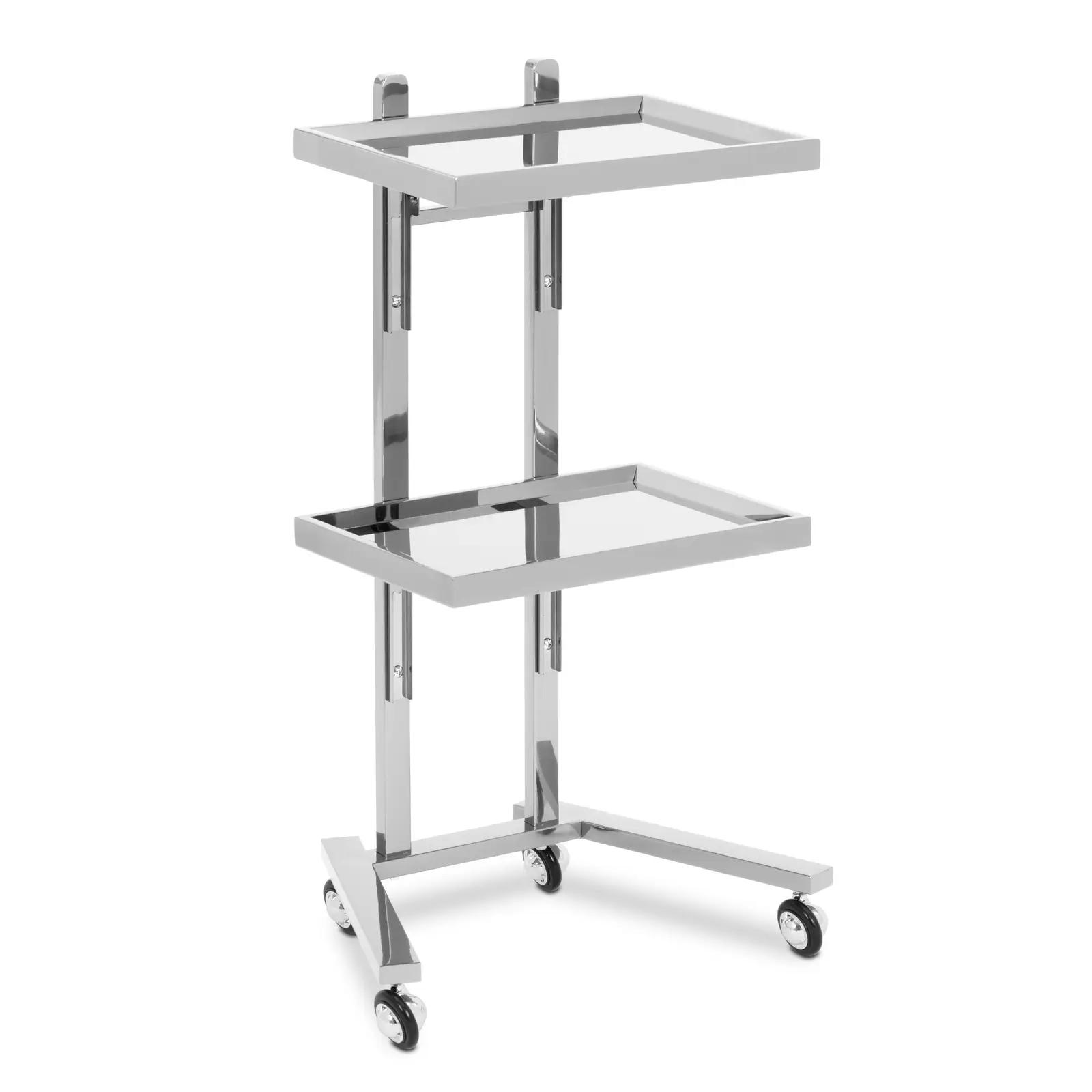 Beauty Trolley - 2 Folding Shelves - Up To 10 Kg - Stainless Steel