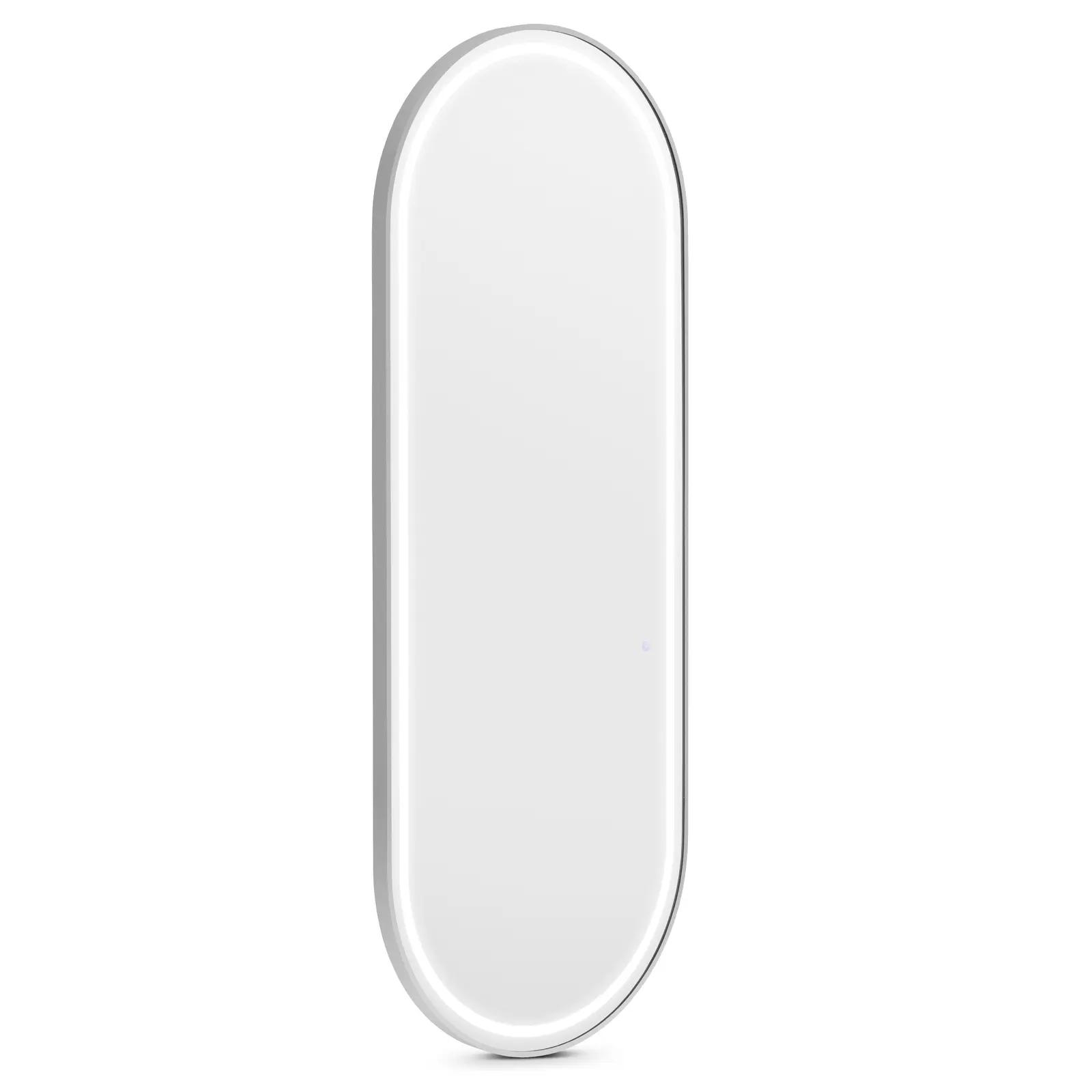 Salon Mirror - LED lighting - extra thin - oval - silver - 180 x 70 cm