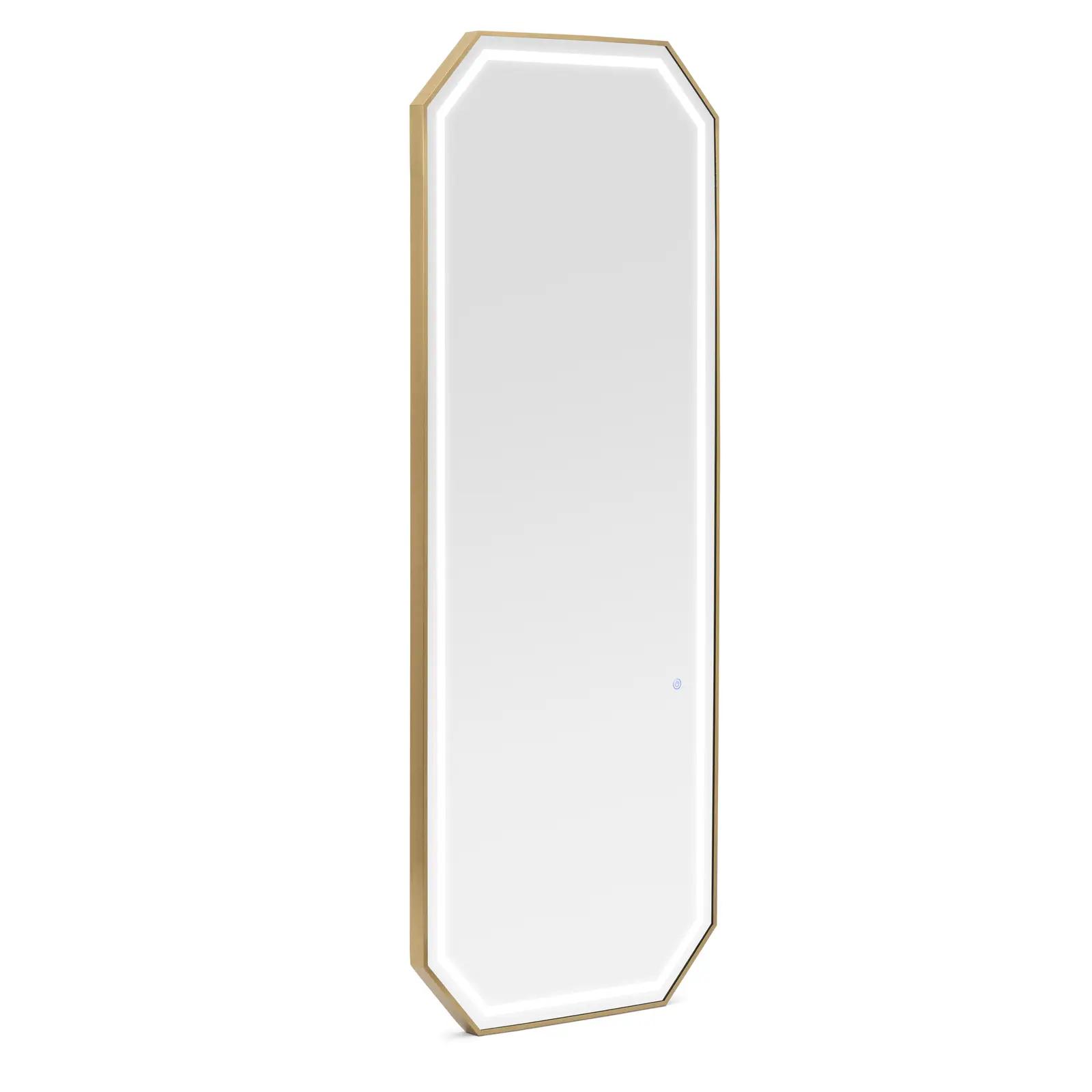 Salon Mirror - LED Lighting - Extra Thin - Octagonal - Gold - 180 X 70 Cm