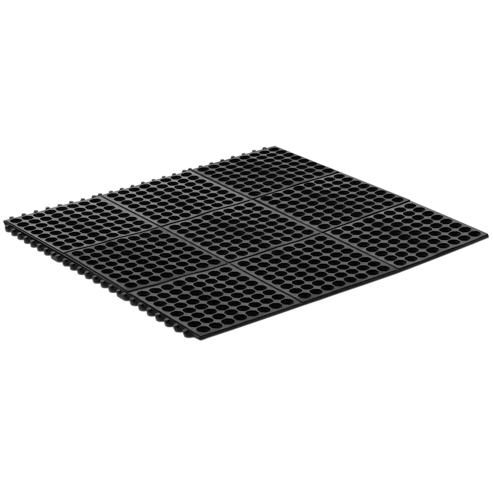 Rubber Mat - 92 x 92 x 1 cm - black