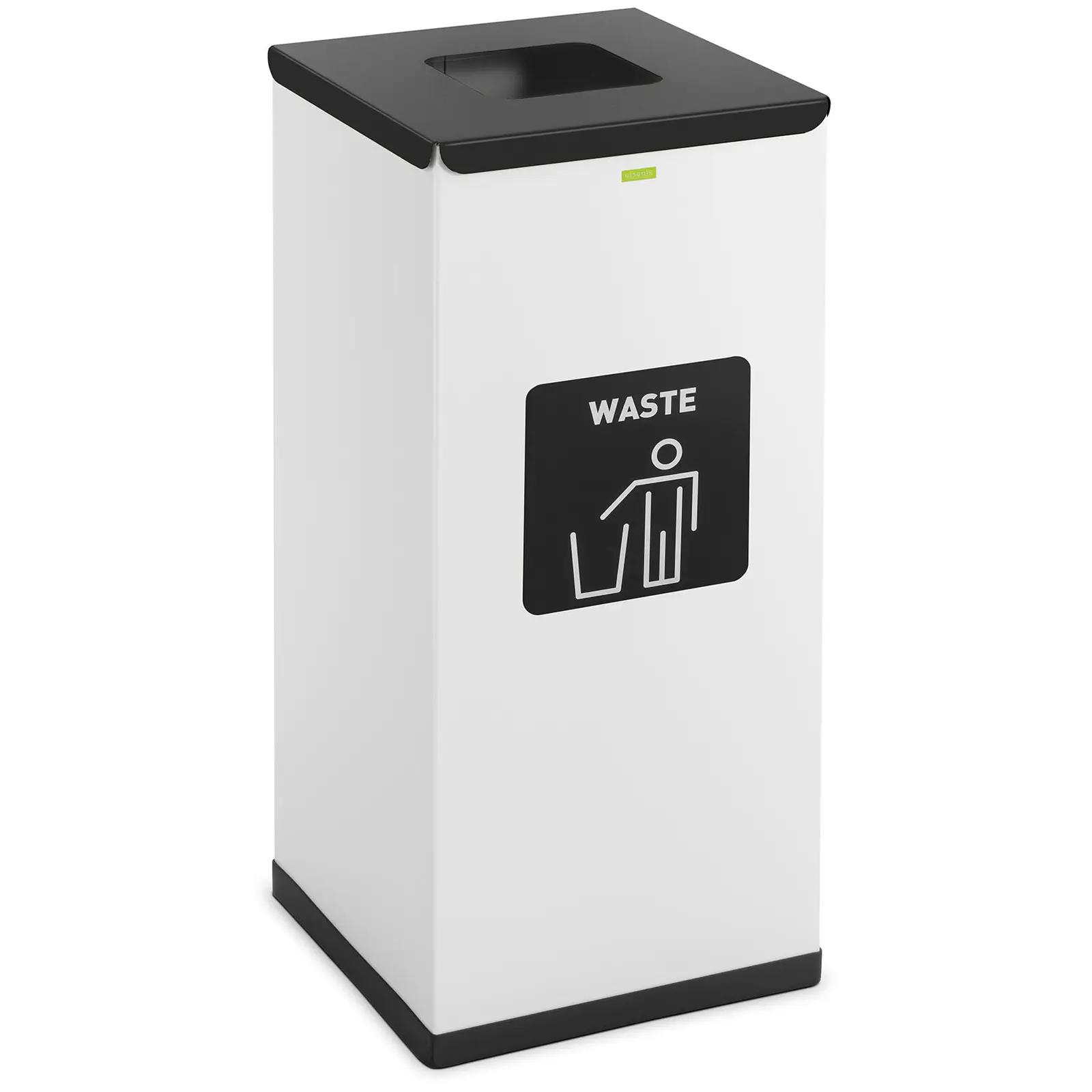 Recycling Bin - 60 L - White - Residual Waste Label