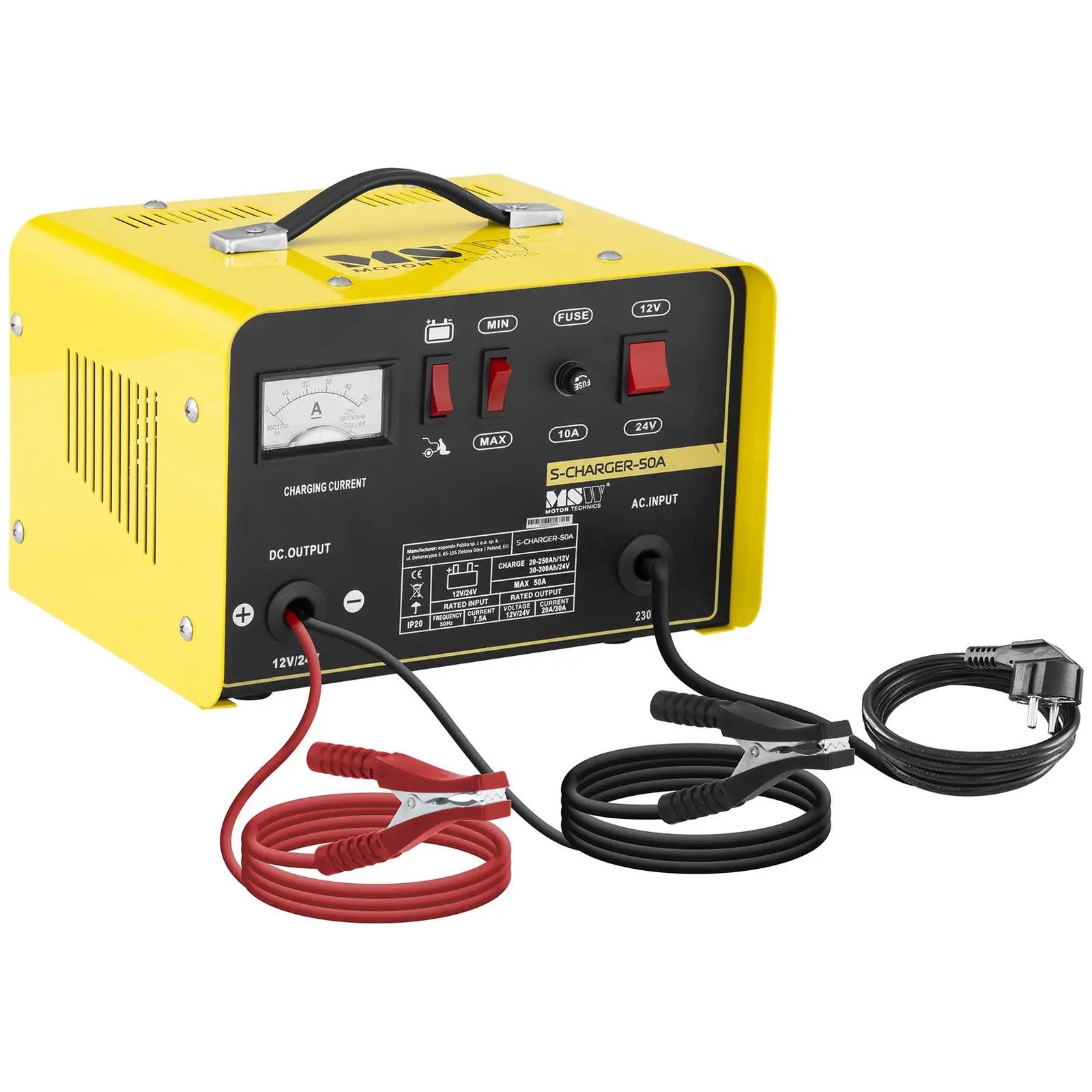 Heavy Duty Battery Charger - Jump Starter - 12/24 V - 20/30 A