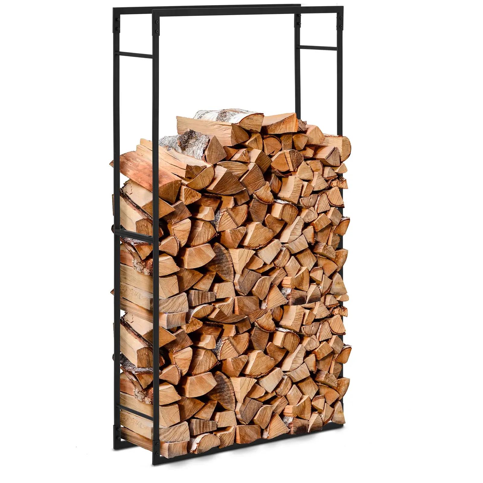 Firewood Rack - 40 Kg - 80 X 25 X 150 Cm - Steel - Black