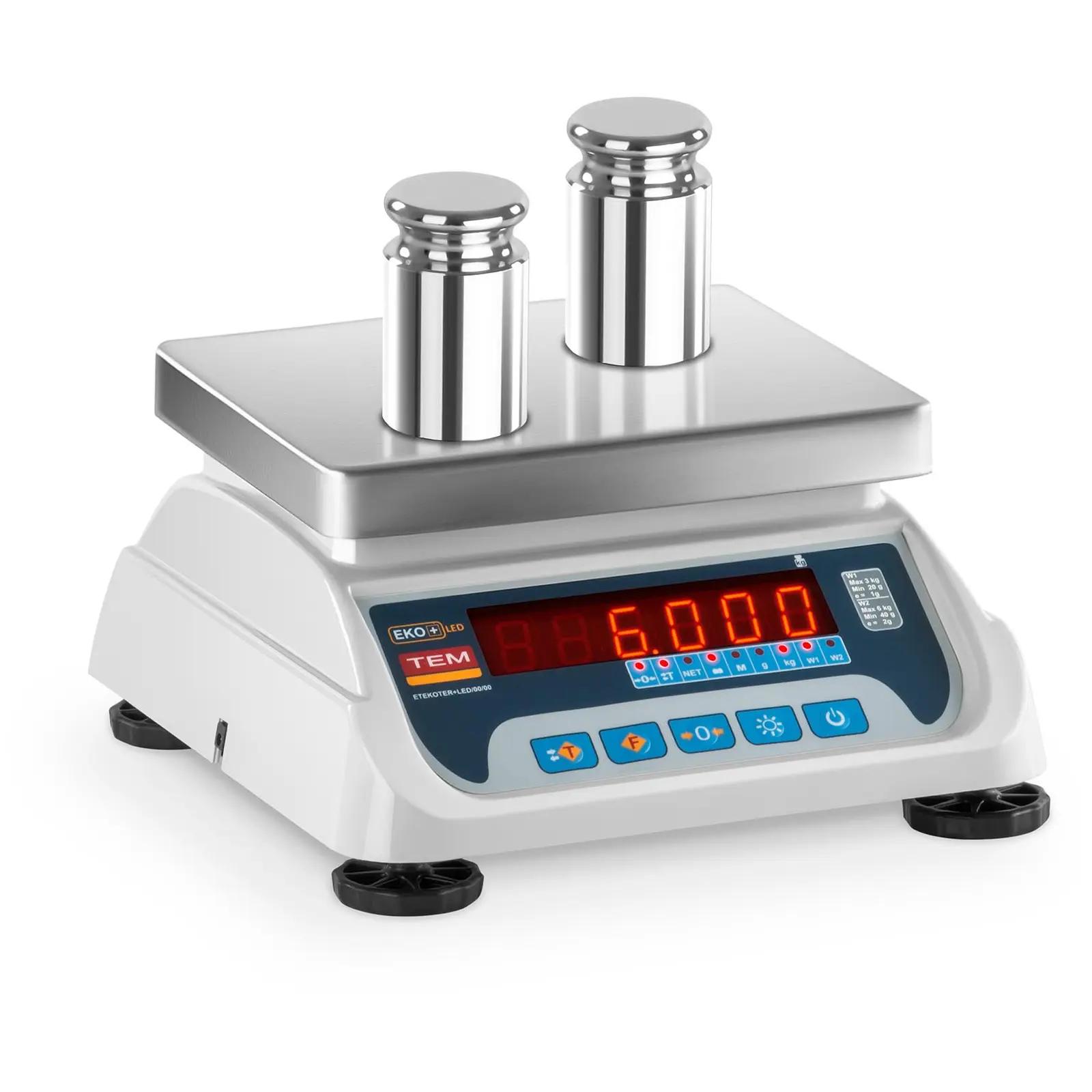 Table Scale - calibrated - 3 kg / 1 g - 6 kg / 2 g - LED