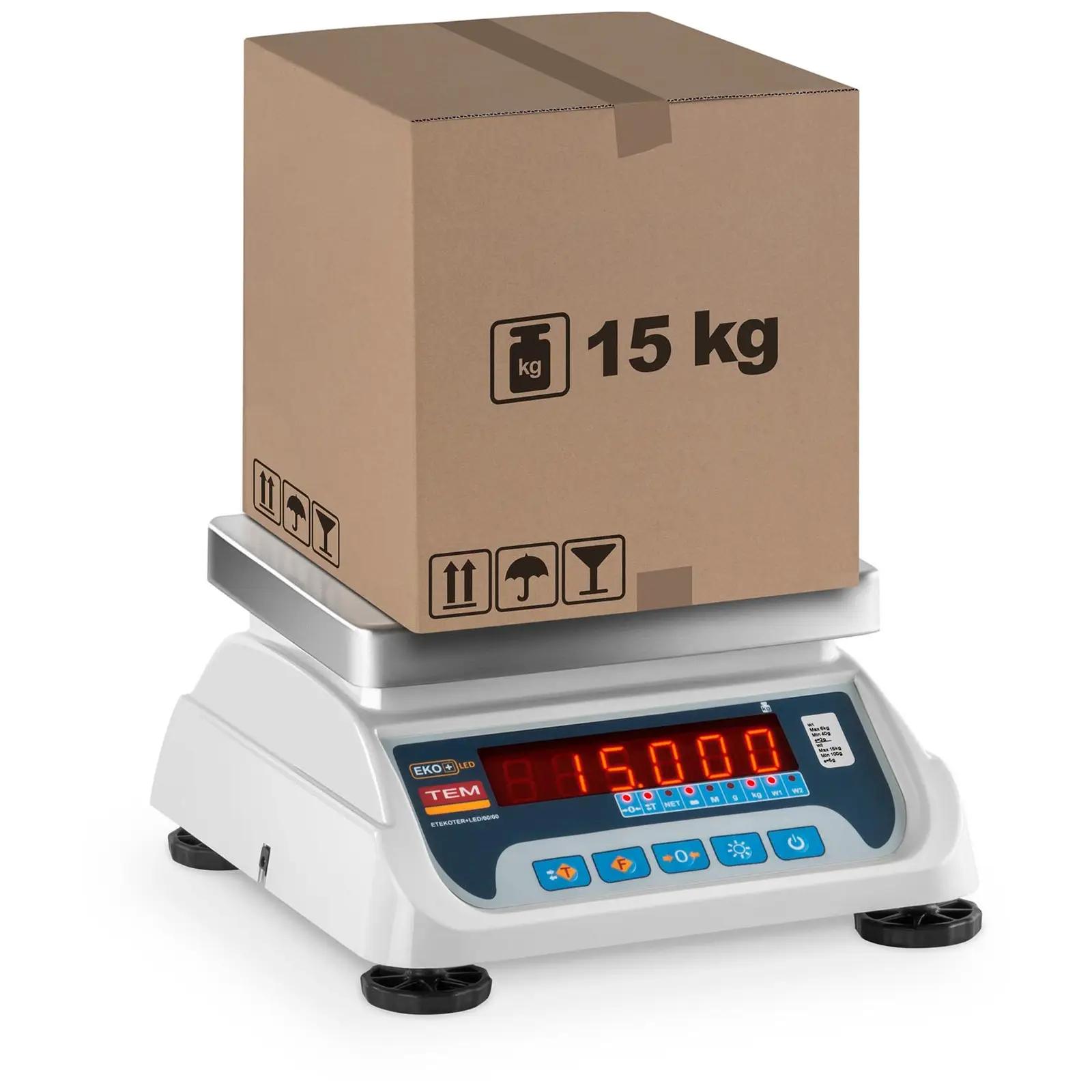 Table Scale - Calibrated - 6 Kg / 2 G - 15 Kg / 5 G - LED