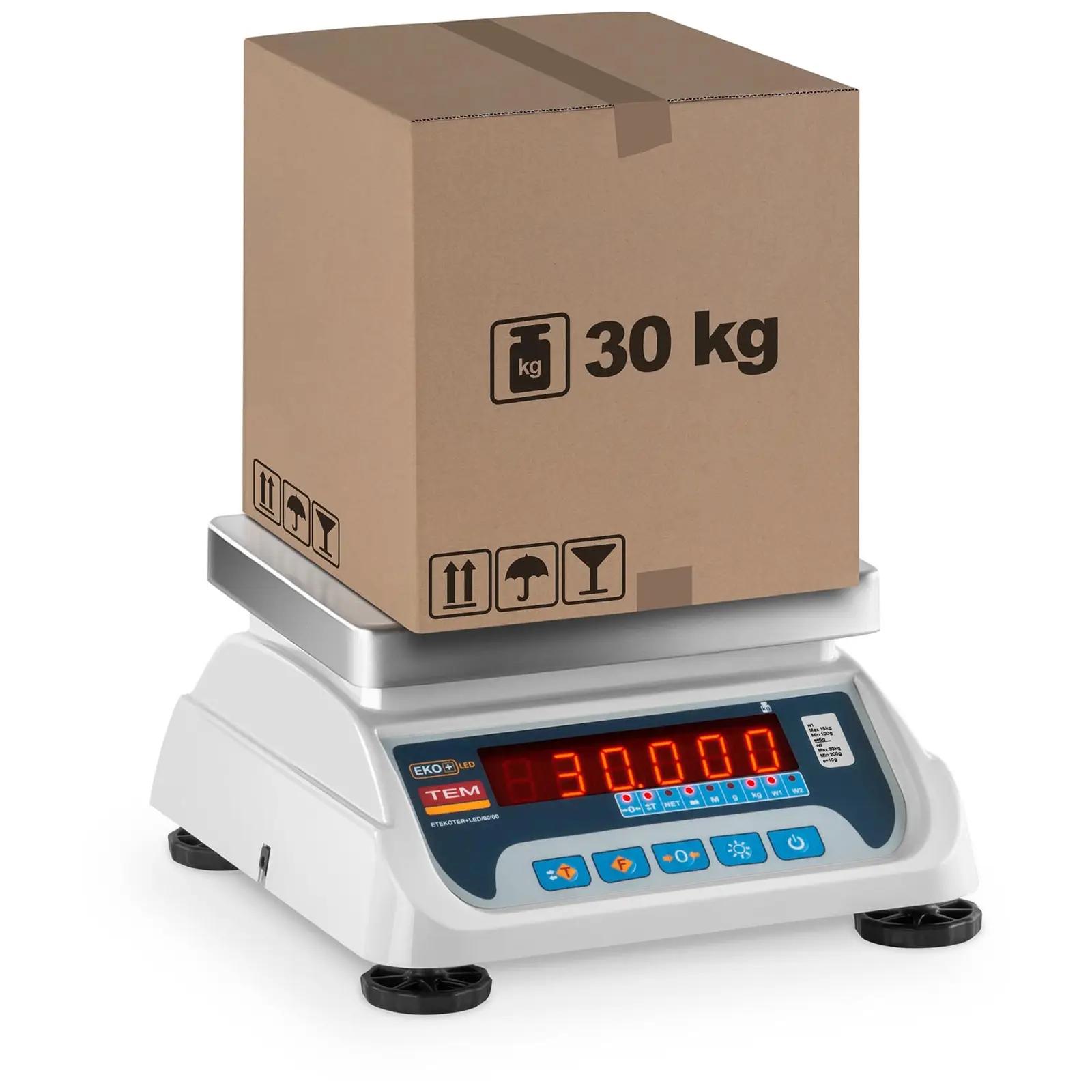 Table Scale - Calibrated - 15 Kg / 5g - 30 Kg / 10 G - LED