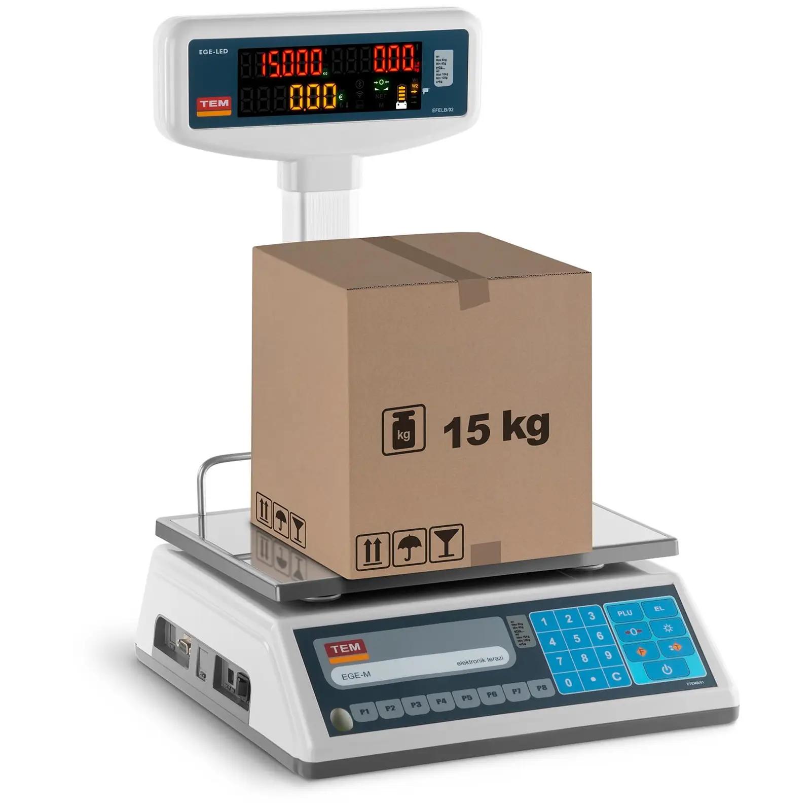 Price Scale With LED Display - Calibrated - 6 Kg / 2 G - 15 Kg / 5 G