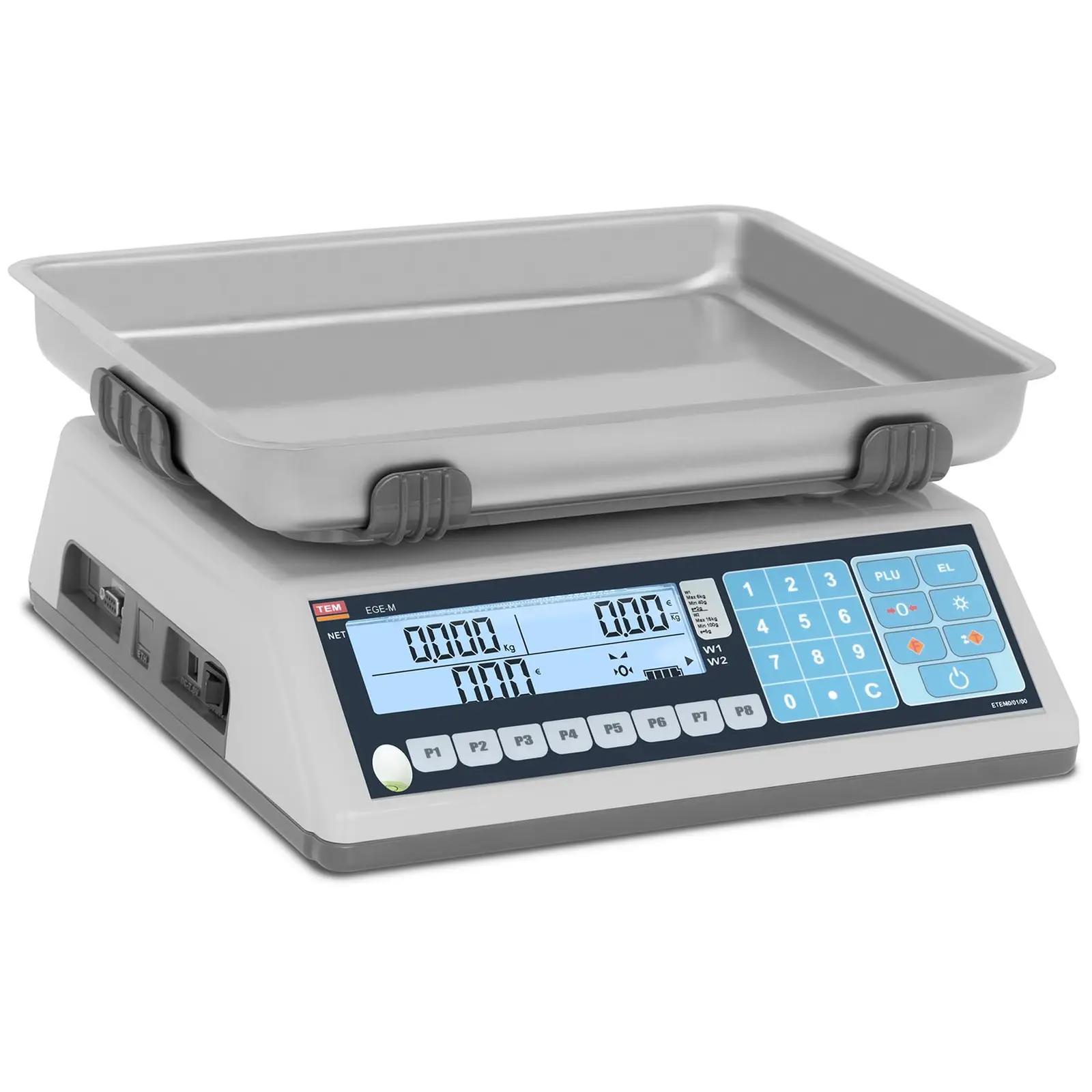 Price-Computing Scale - Calibrated - 15 Kg / 5 G - Dual LCD